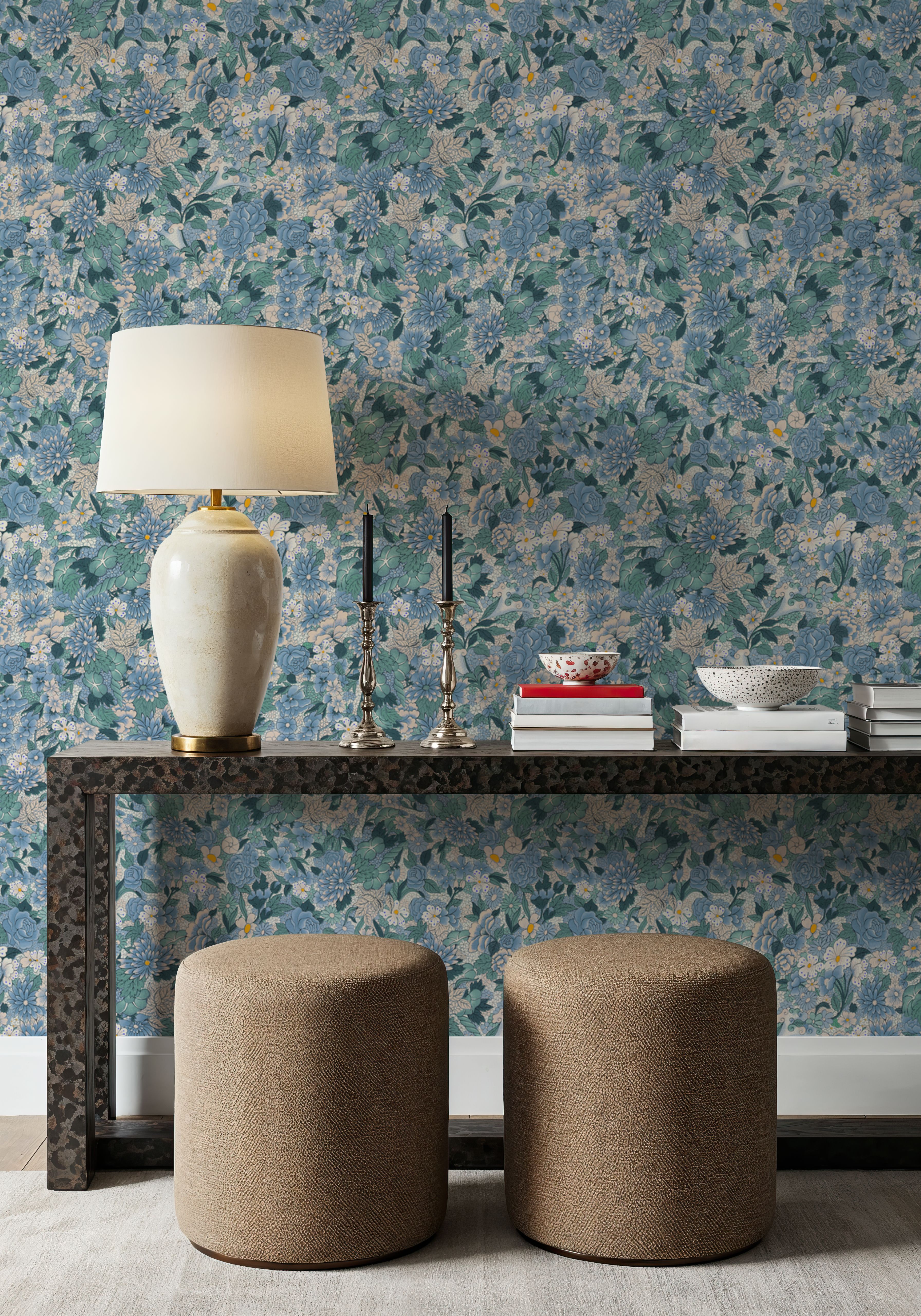 Floral Blossom Dusty Blue