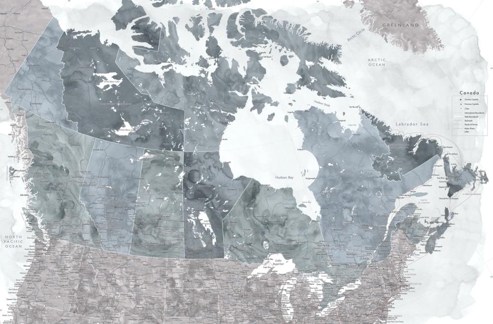 Canada Map Detailed - Estela
