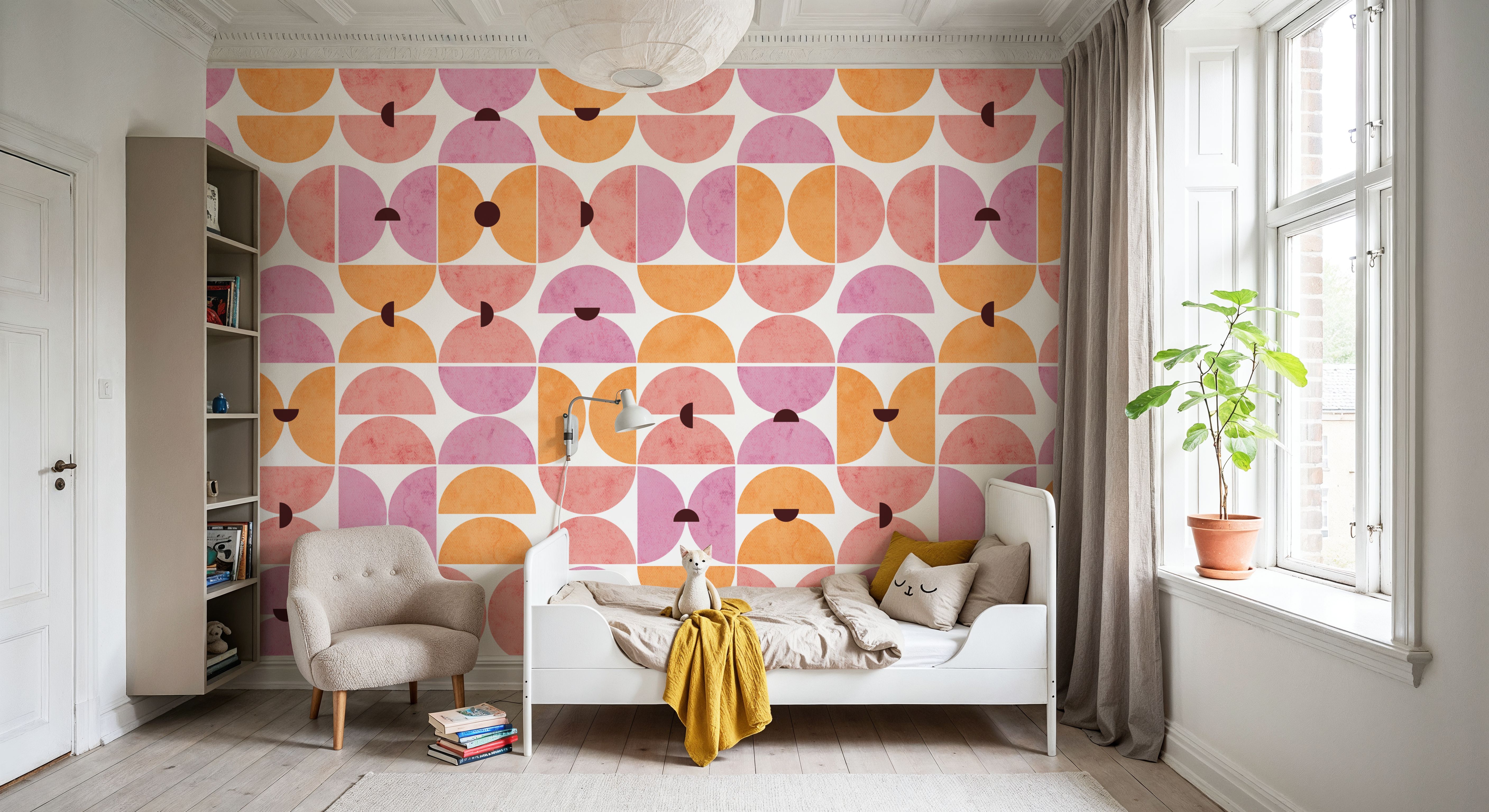 Homley Retro Shapes, Pink, Tapet