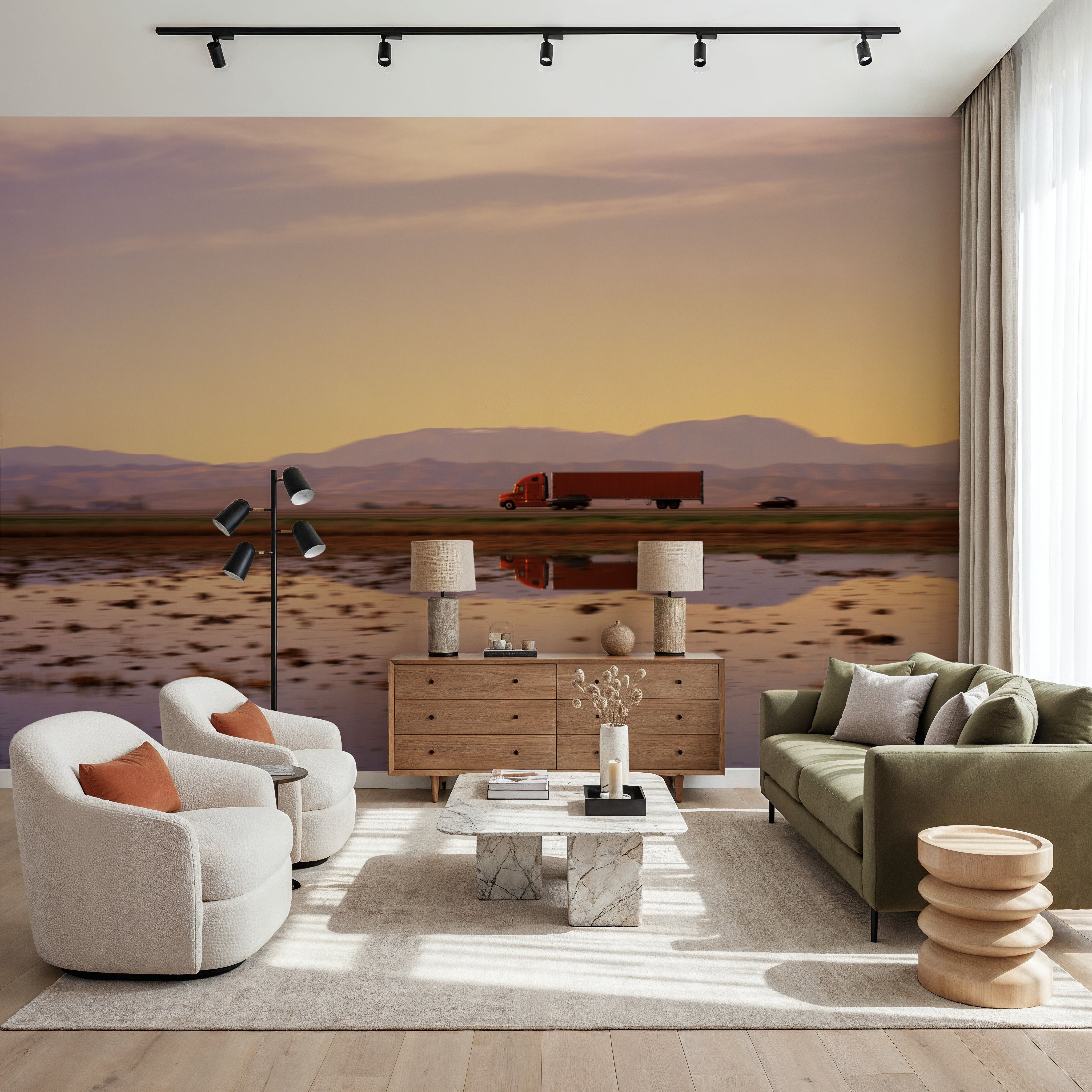 Sunset Trucker's Journey