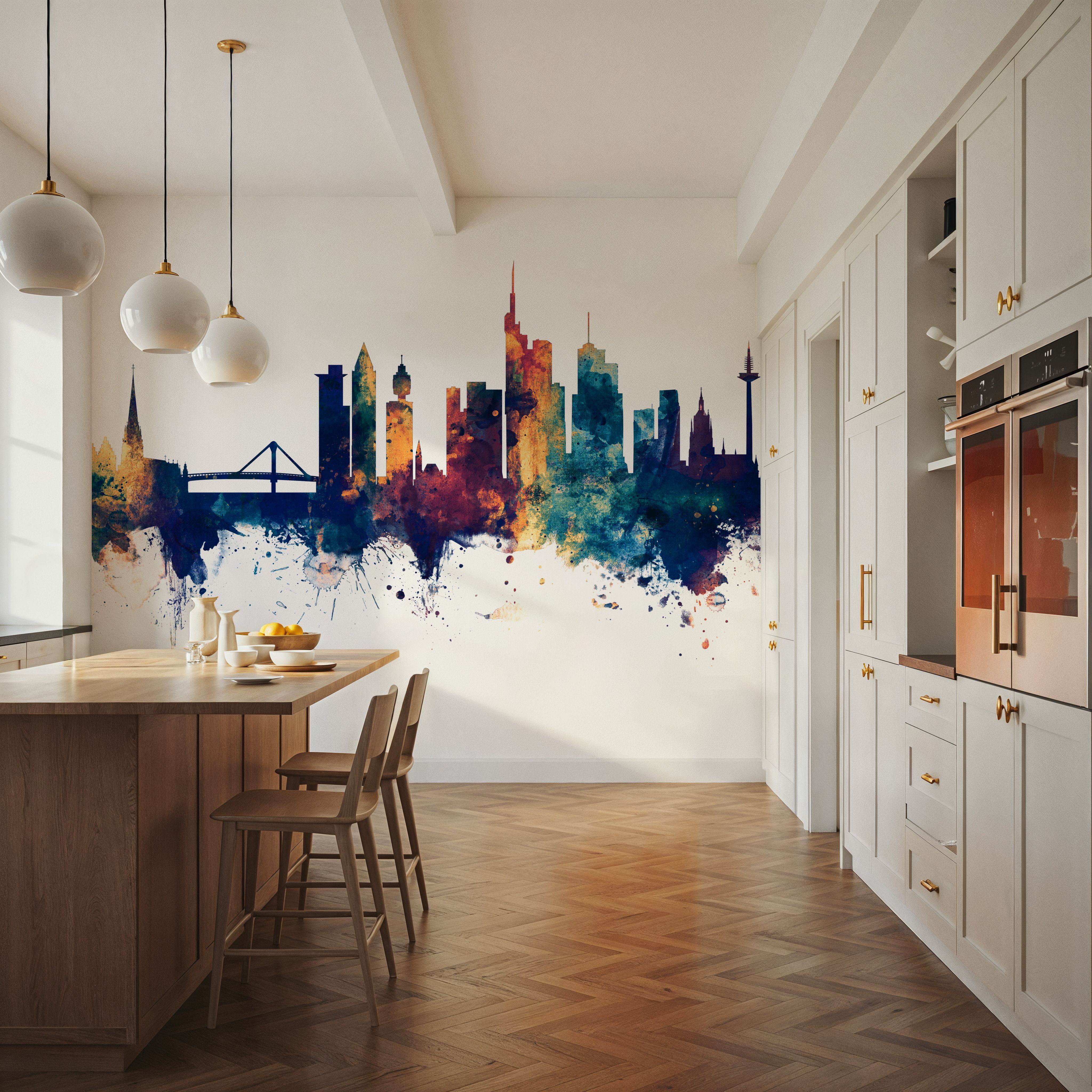 Frankfurt Skyline Blue & Bronze