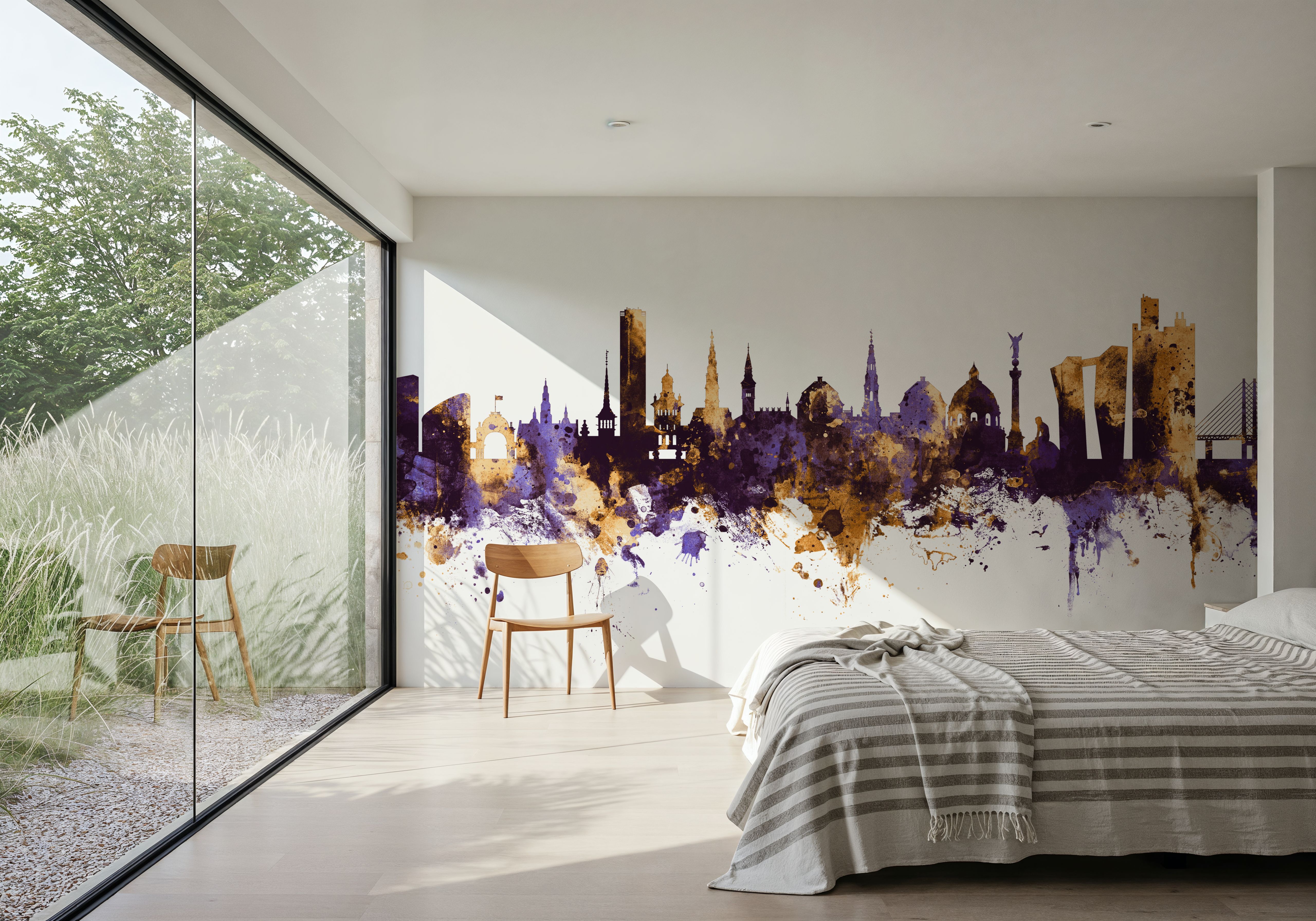 Copenhagen Skyline Purple & Gold