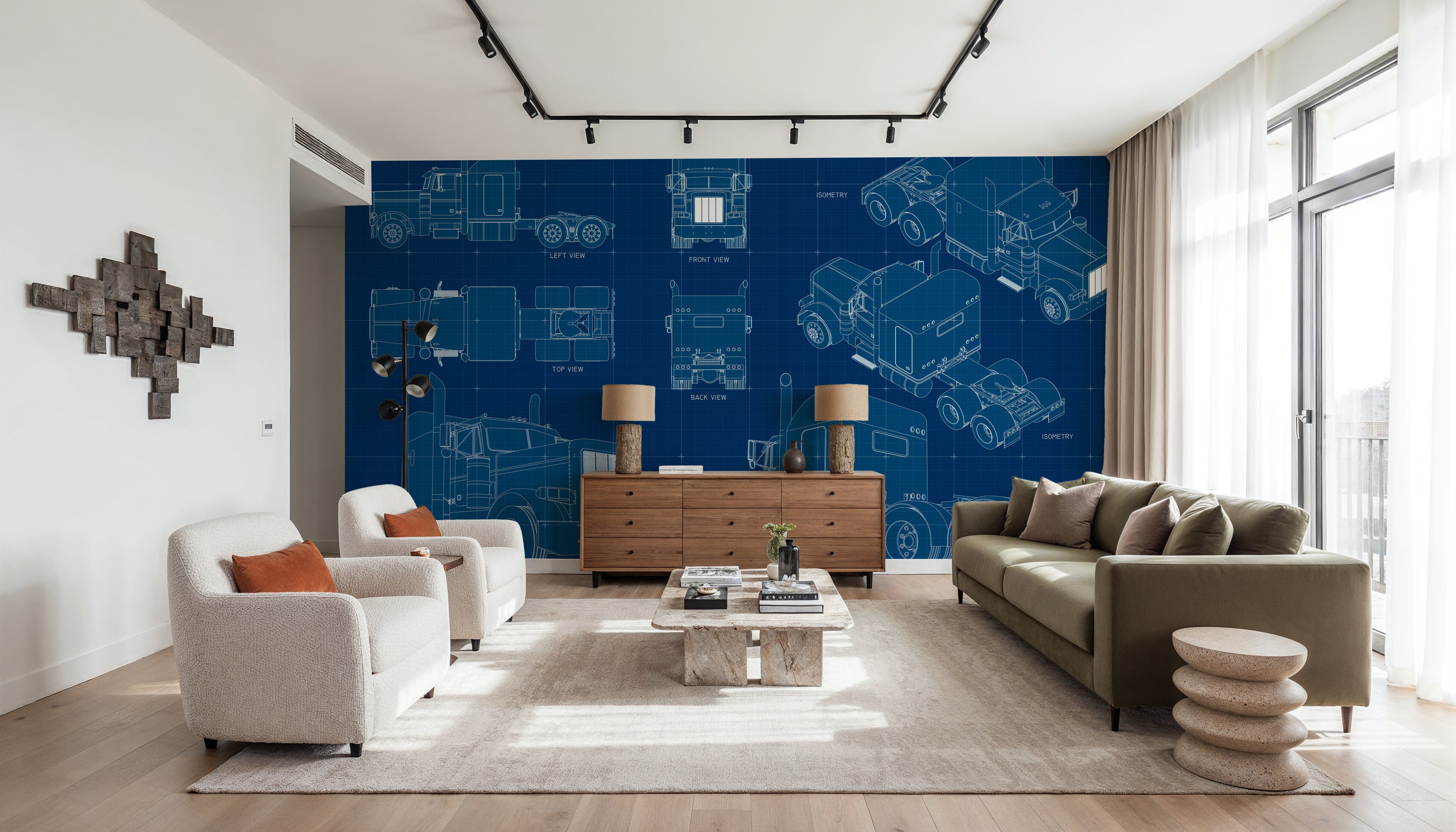 Truck Blueprint, Wallpaper