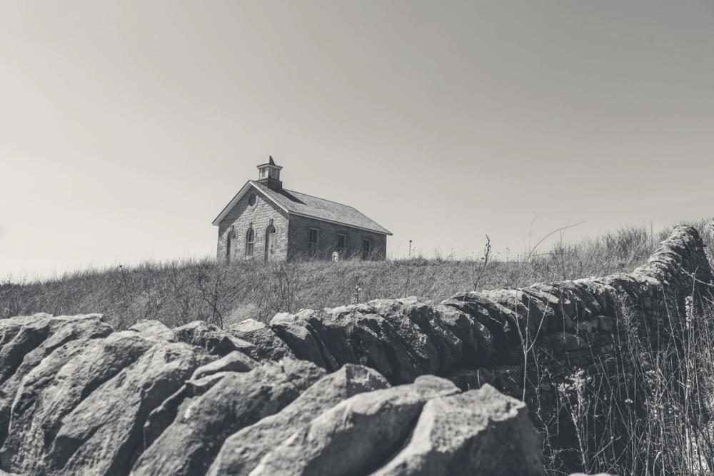 One Room Schoolhouse BW