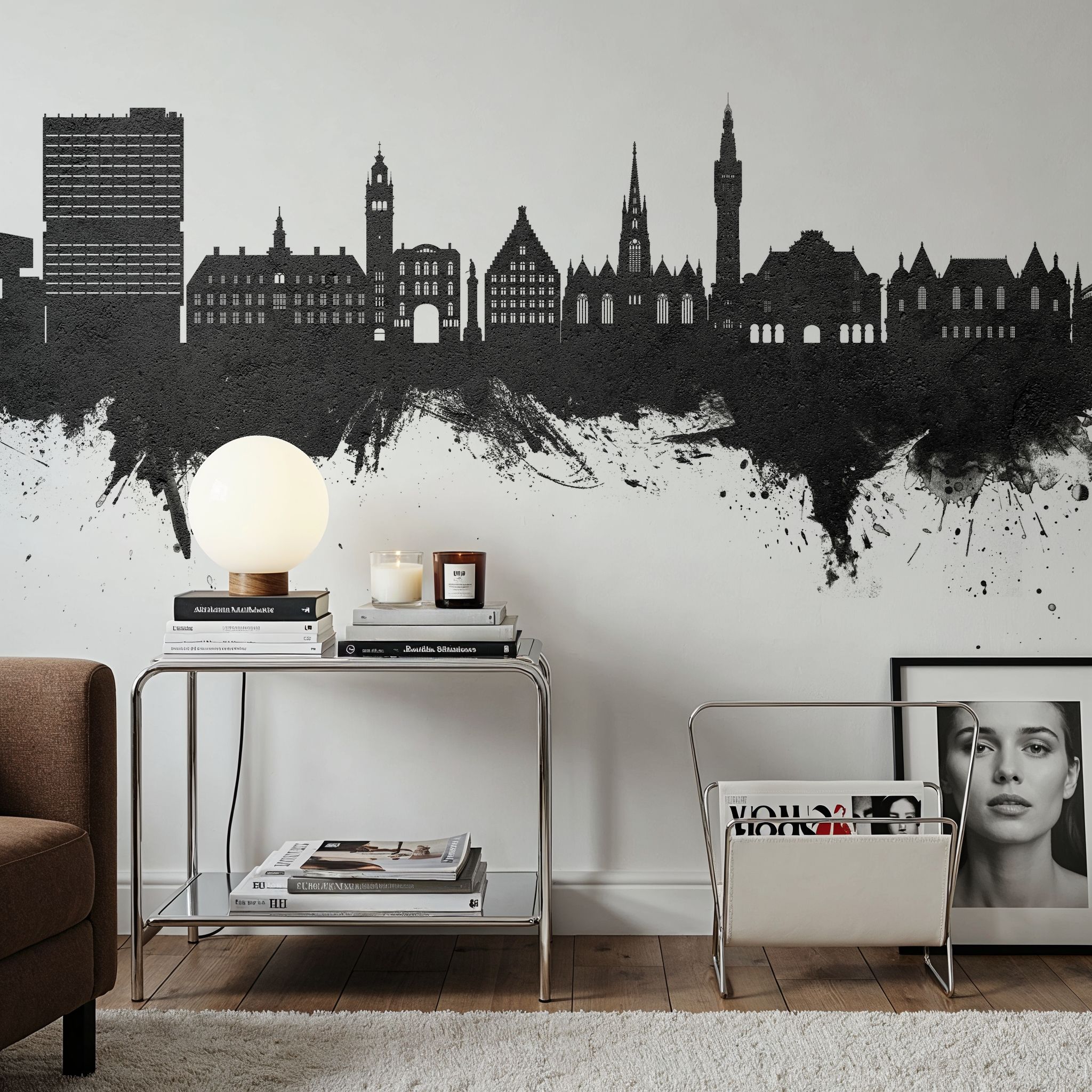 Lille France Skyline Black & White