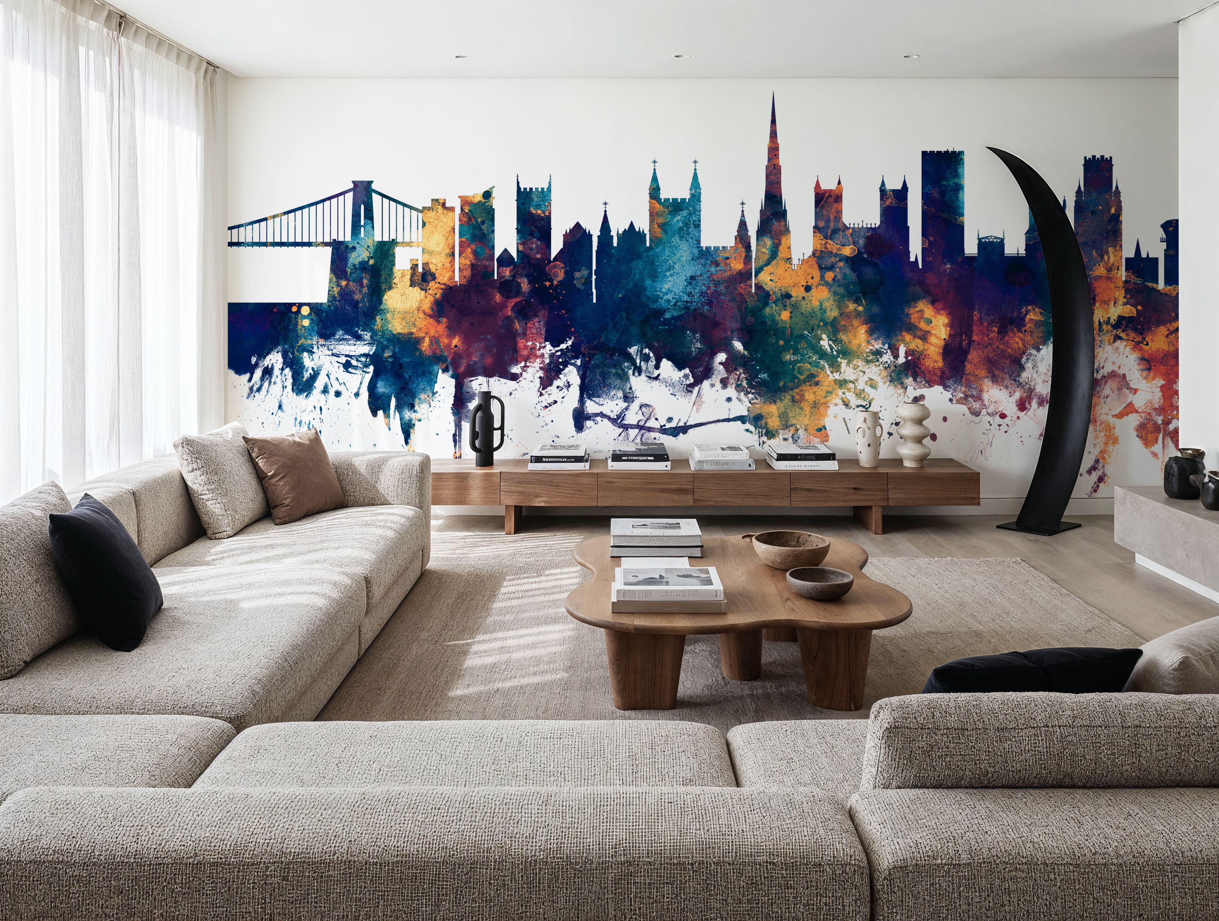 Bristol England Skyline Blue & Bronze