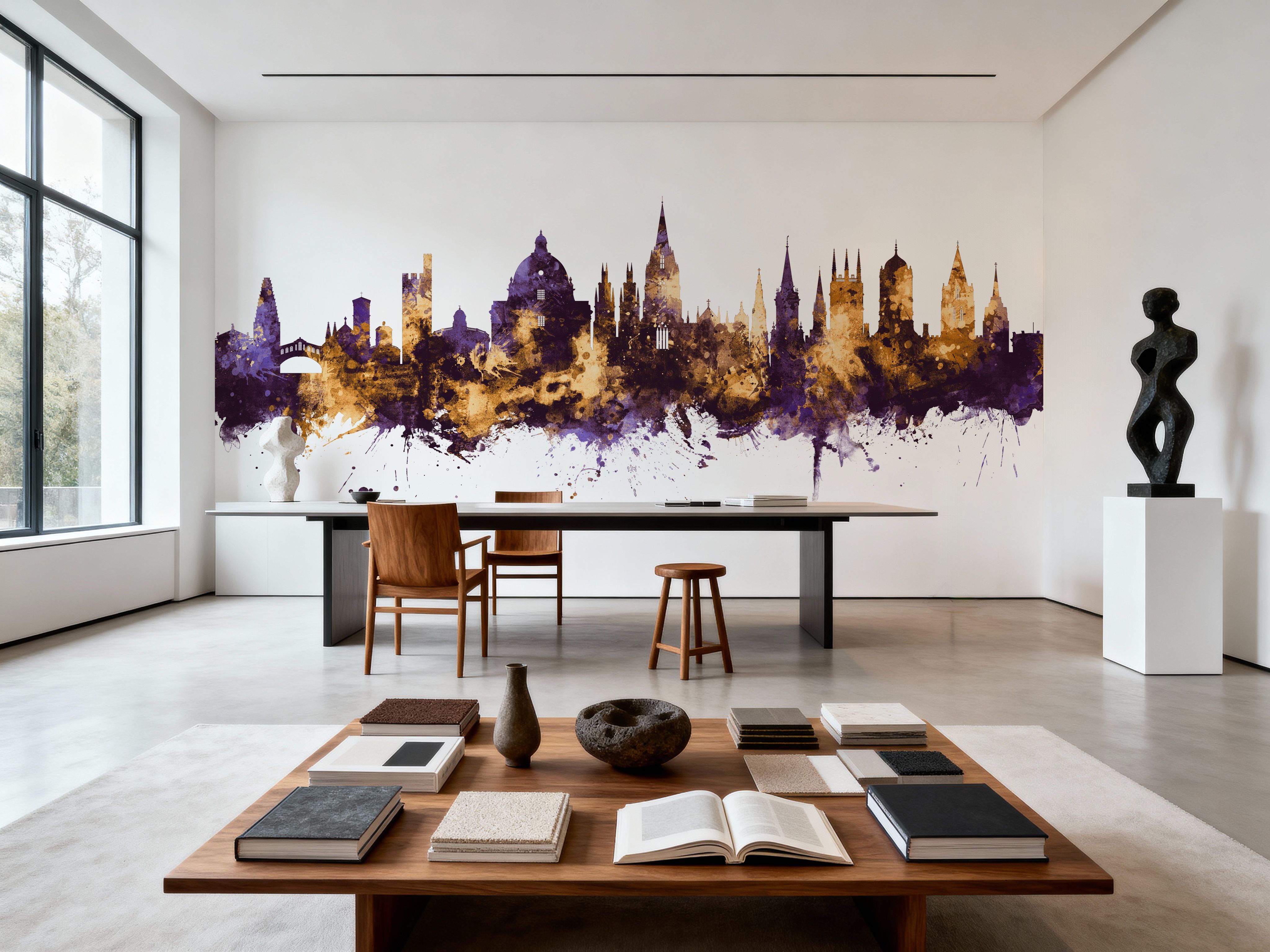 Oxford England Skyline Purple & Gold