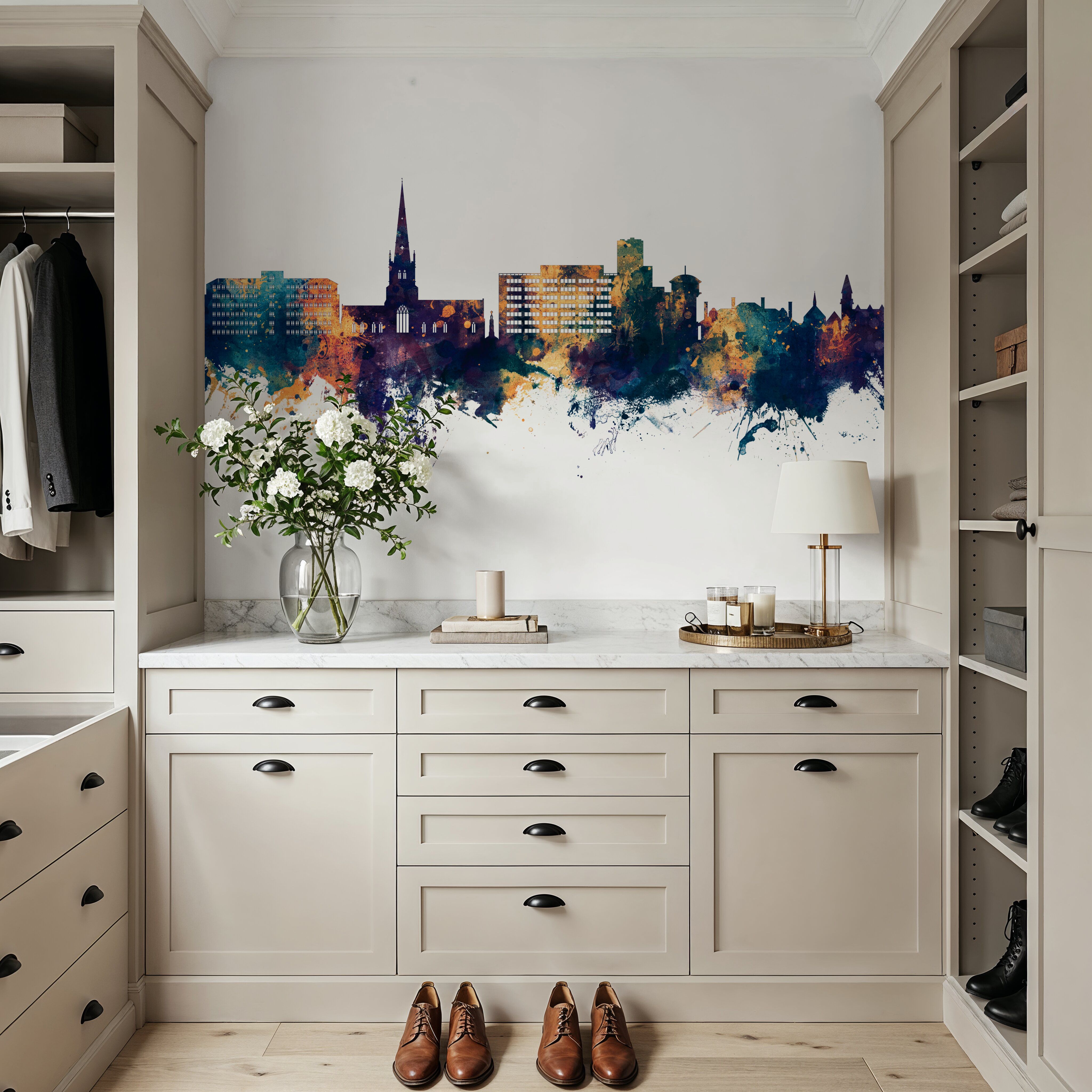 Solihull England Skyline Blue & Bronze