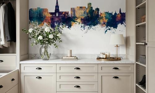 Solihull England Skyline Blue & Bronze