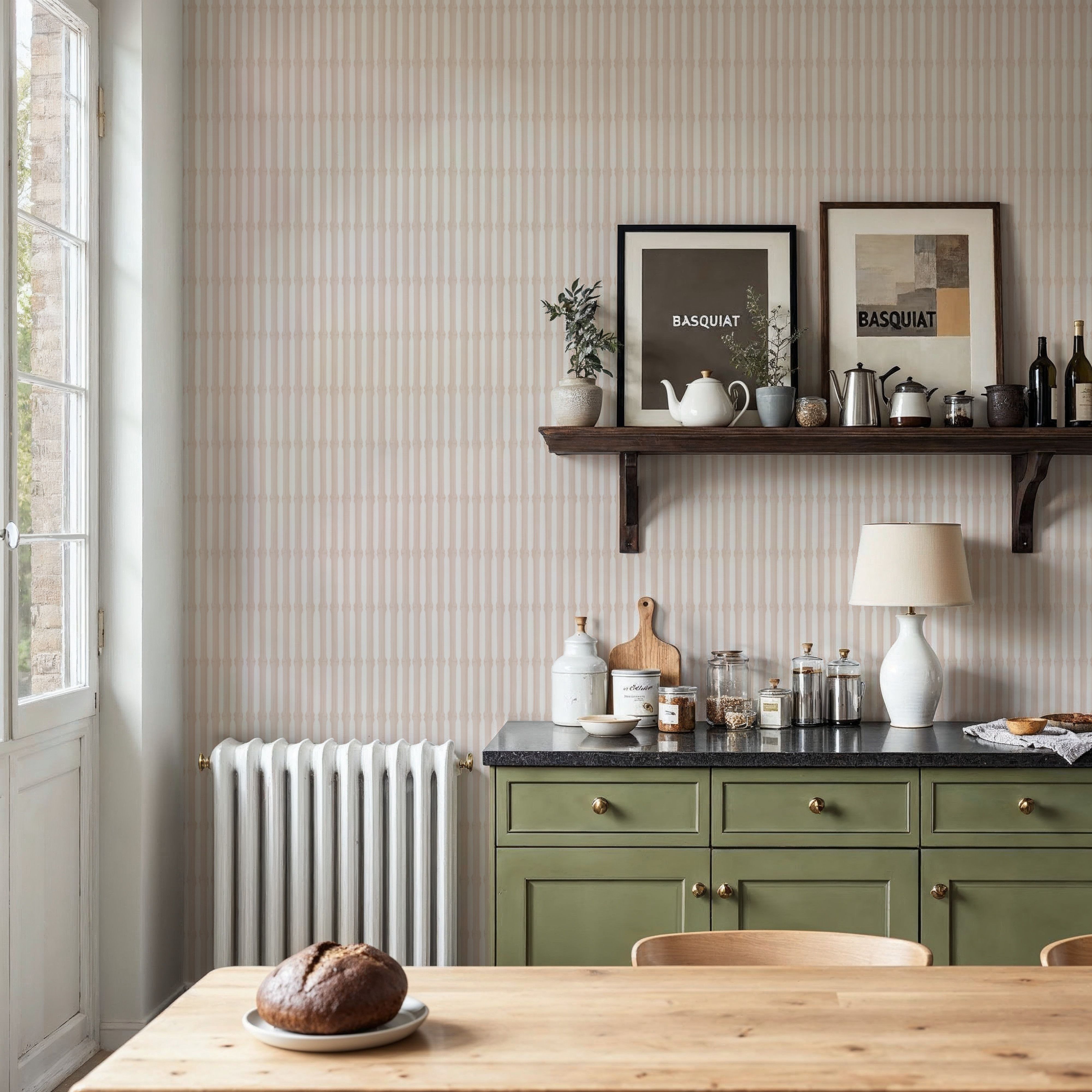 Bamboo Stripes, Ballet Slippers, Wallpaper