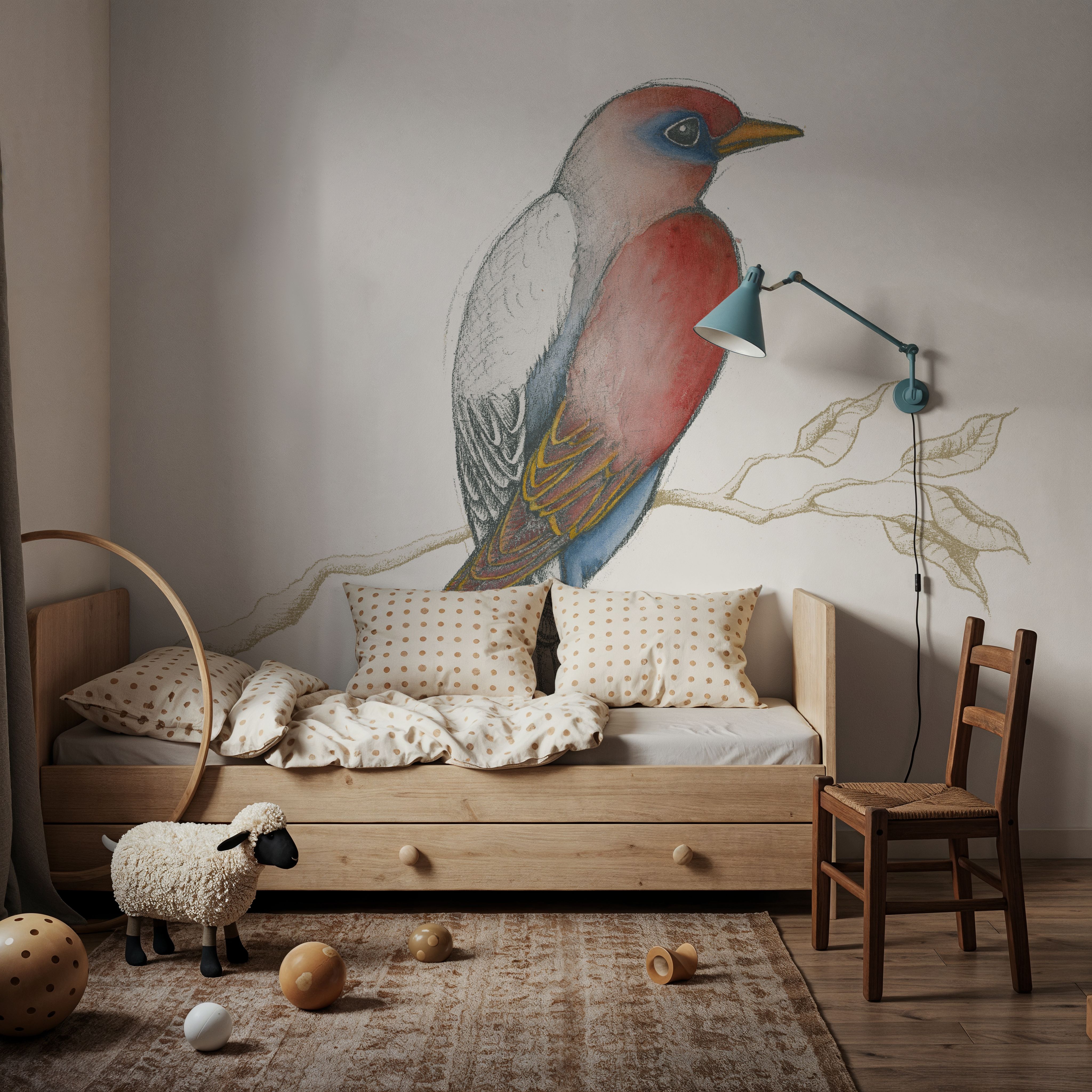 Arts and Crafts Birds I on White