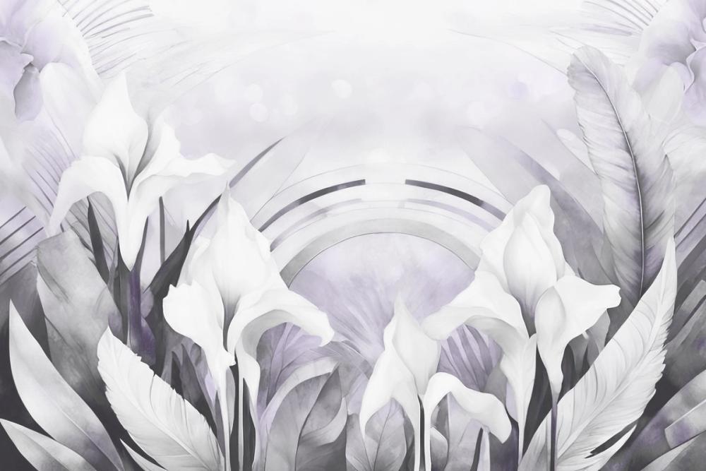 Irises and Feathers Purple