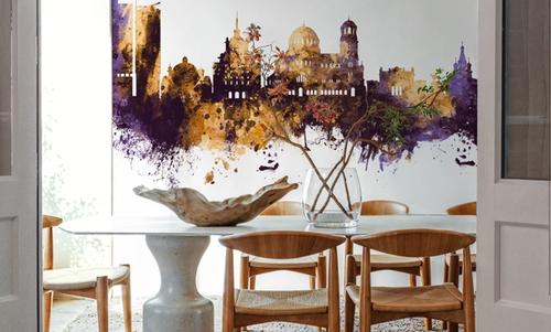 Sofia Bulgaria Skyline Purple & Gold