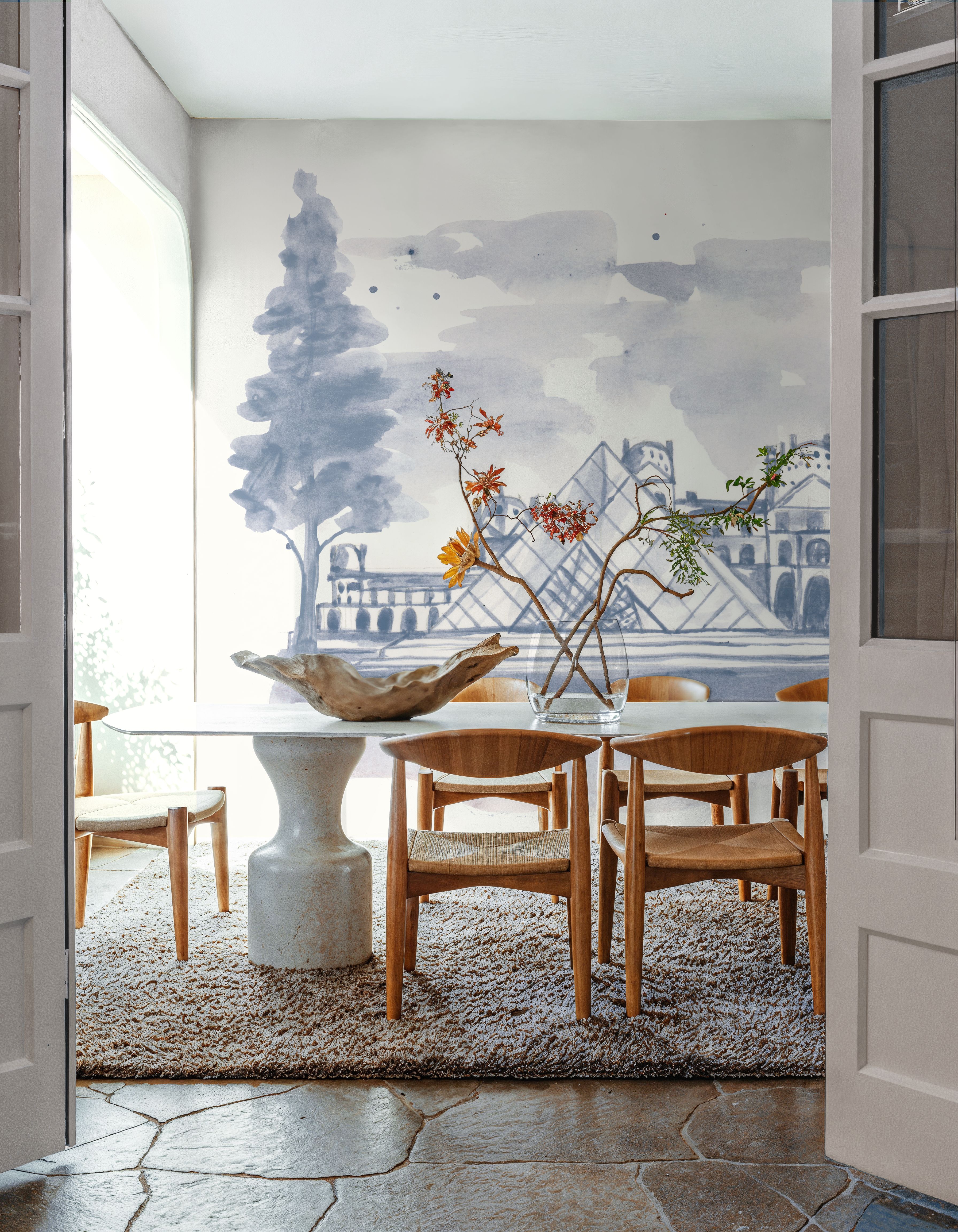 Wall Mural - The Louvre - Architecture Travel & Landmarks mural wallpaper - Offices - Wallism US - Premium, Textured or Peel & Stick