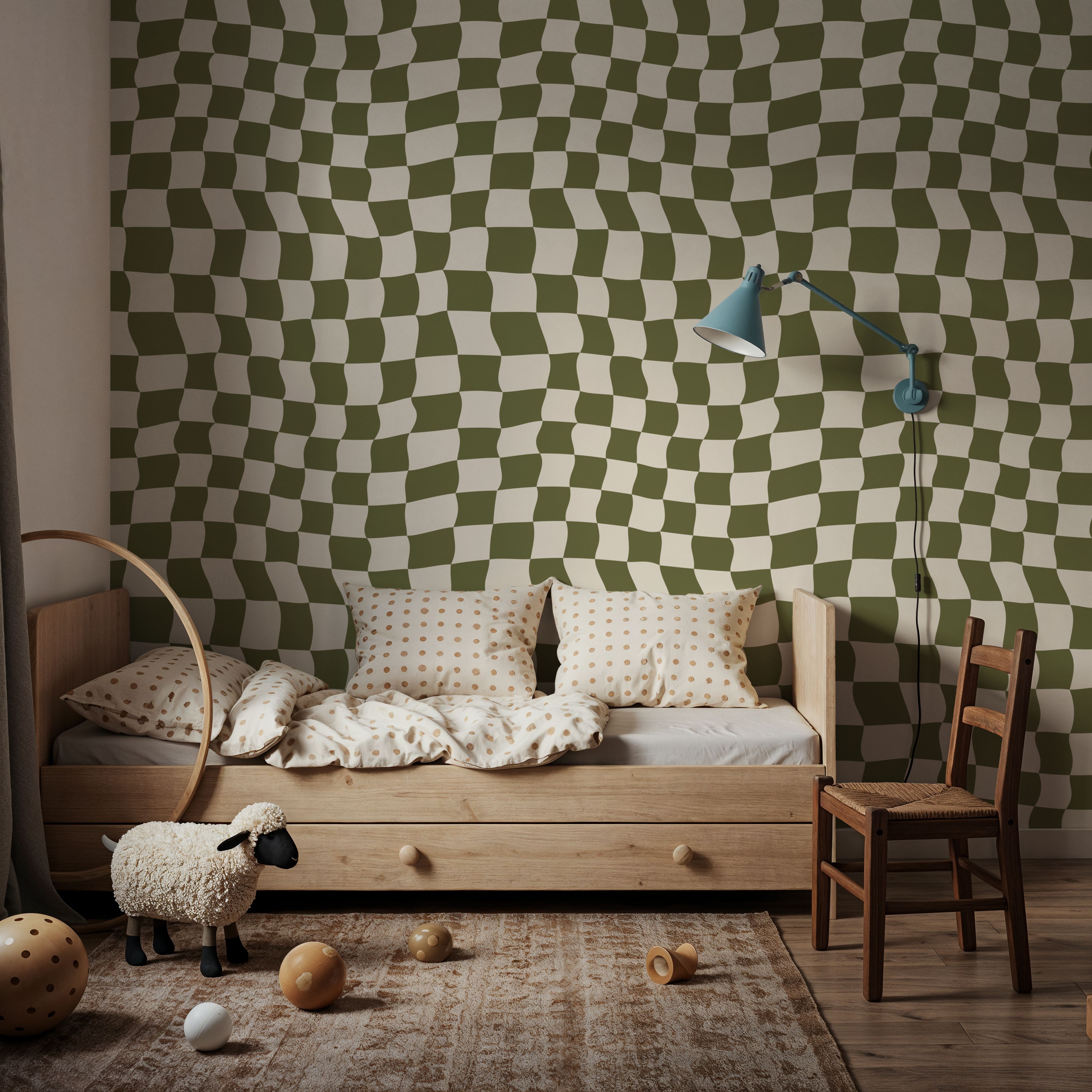 Warped Checkerboard, Olive