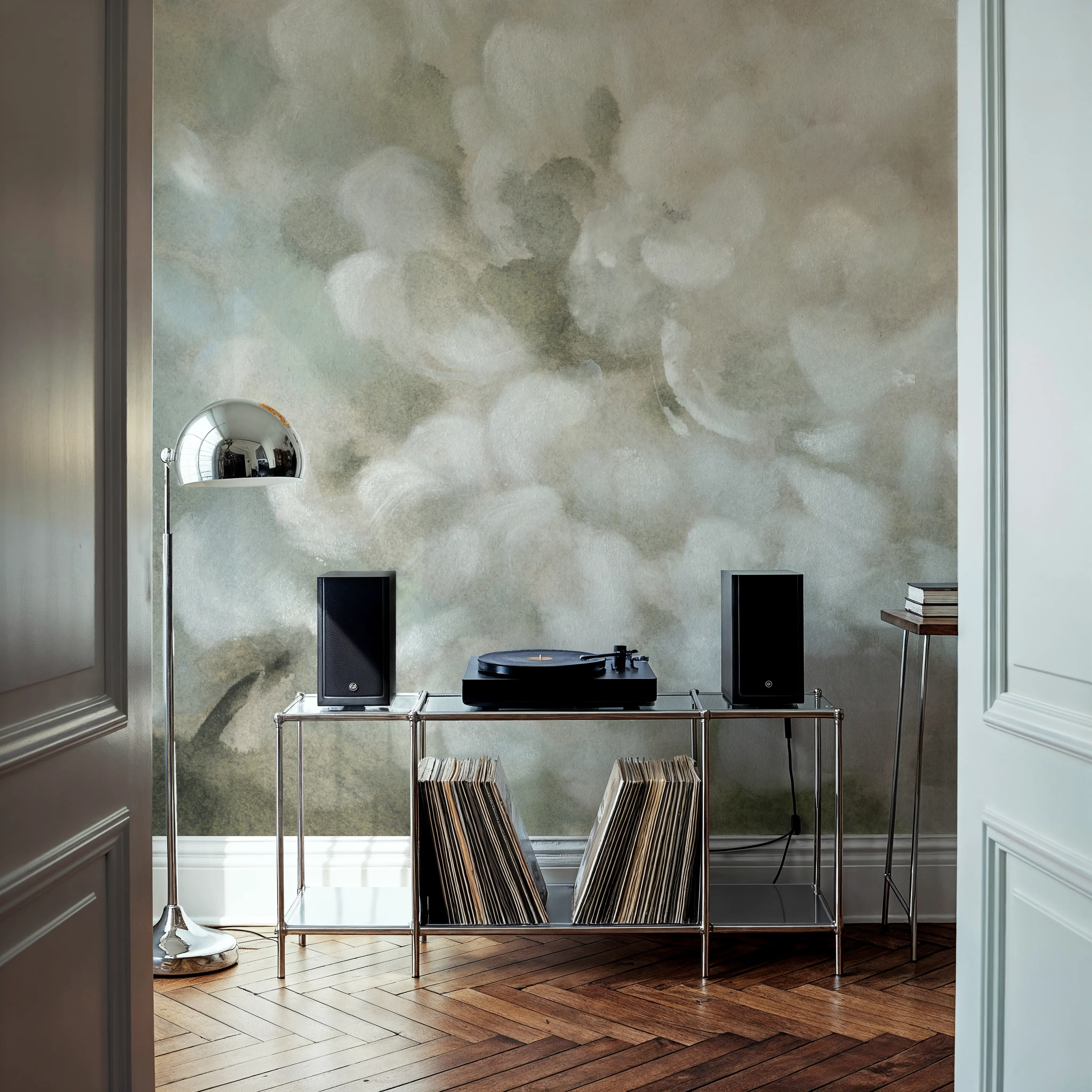 Fotobehang - Soft Hydrangea - Hedendaagse Kunst Natuur Mural - Wit - Eetkamer - Wallism Nederland - Zelfklevend of Vliesbehang