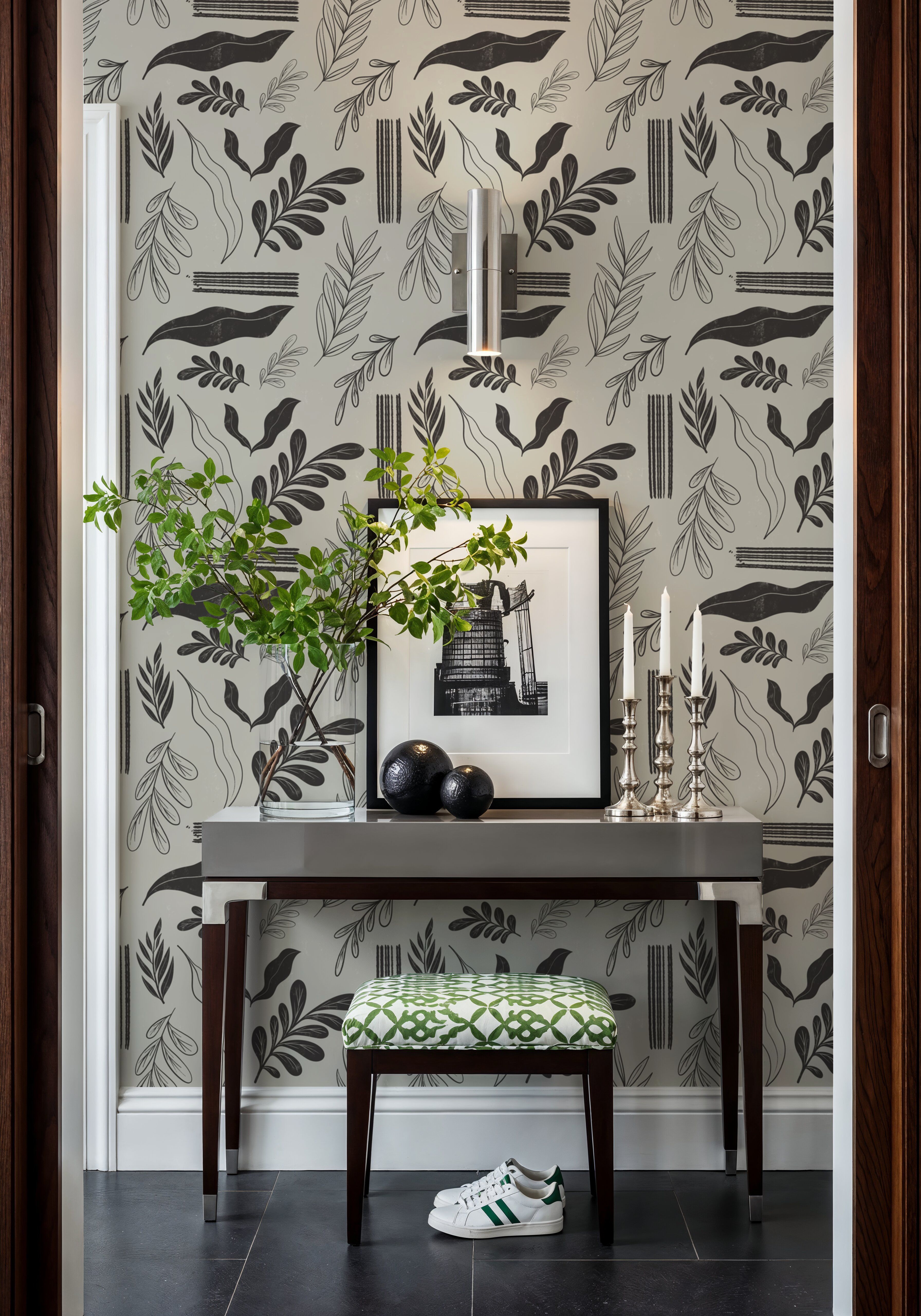 Autumn Leaves Dark Gray