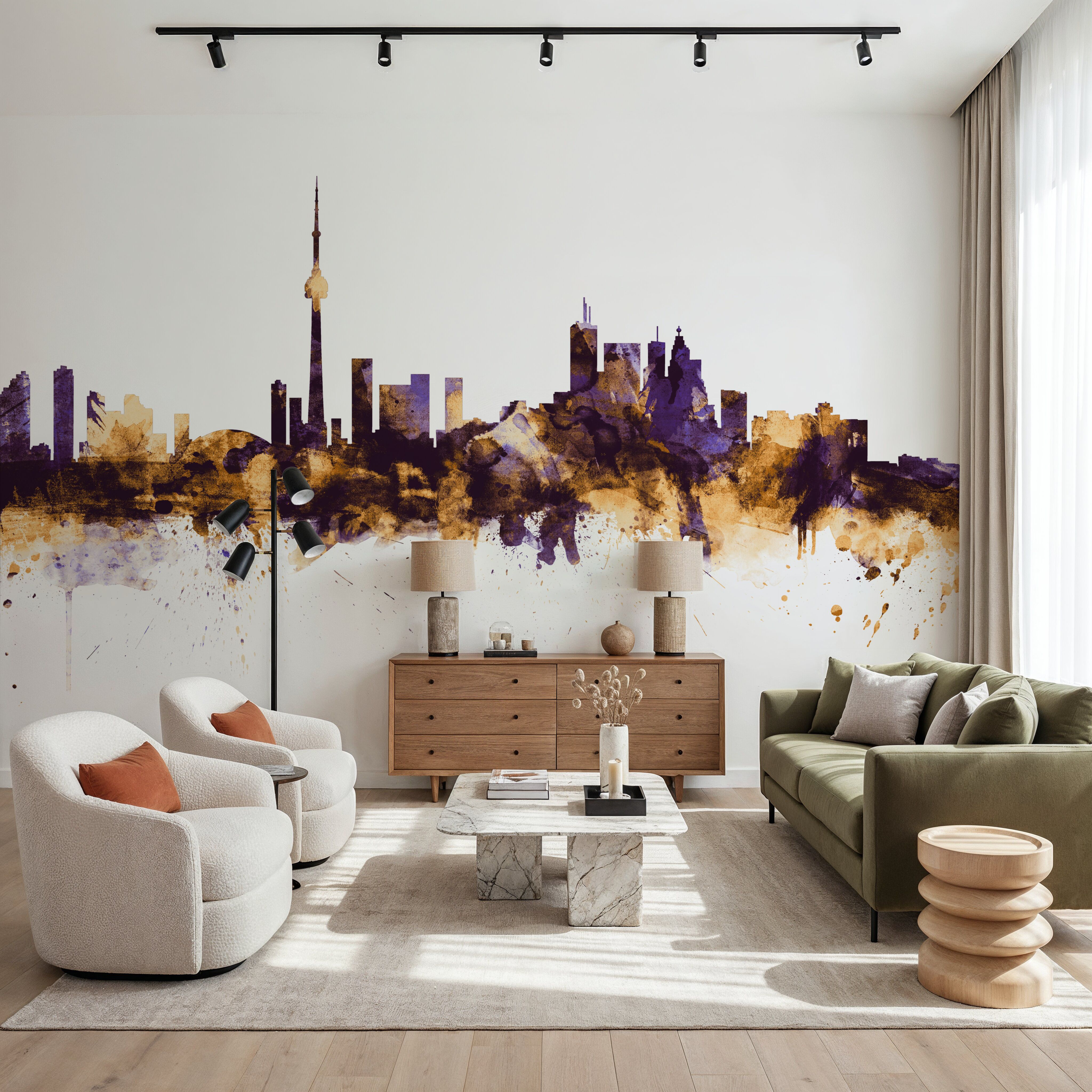 Toronto Canada Skyline Purple & Gold