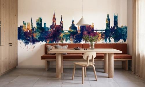 Cork Ireland Skyline Blue & Bronze