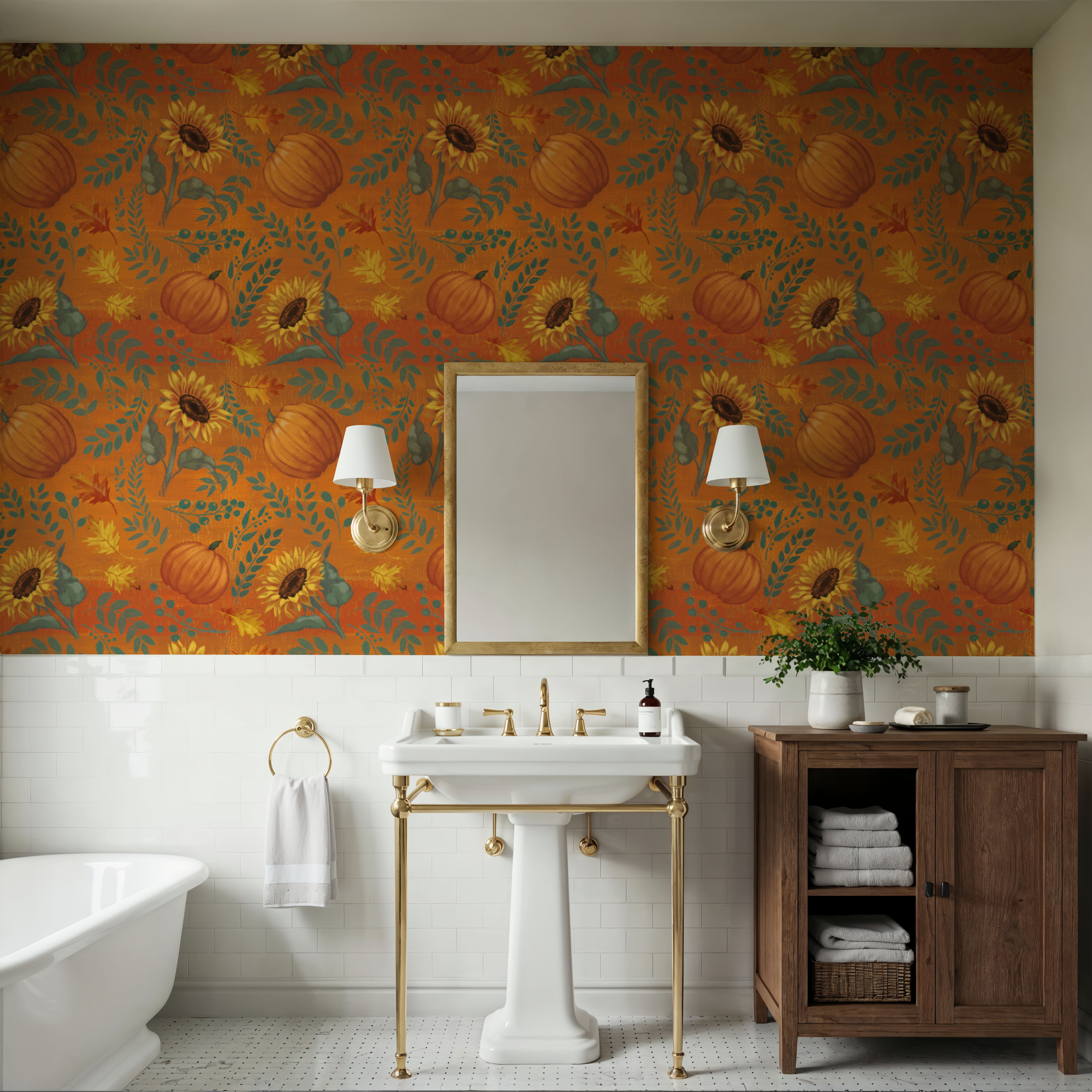 Pumpkin Harvest Orange, Wallpaper