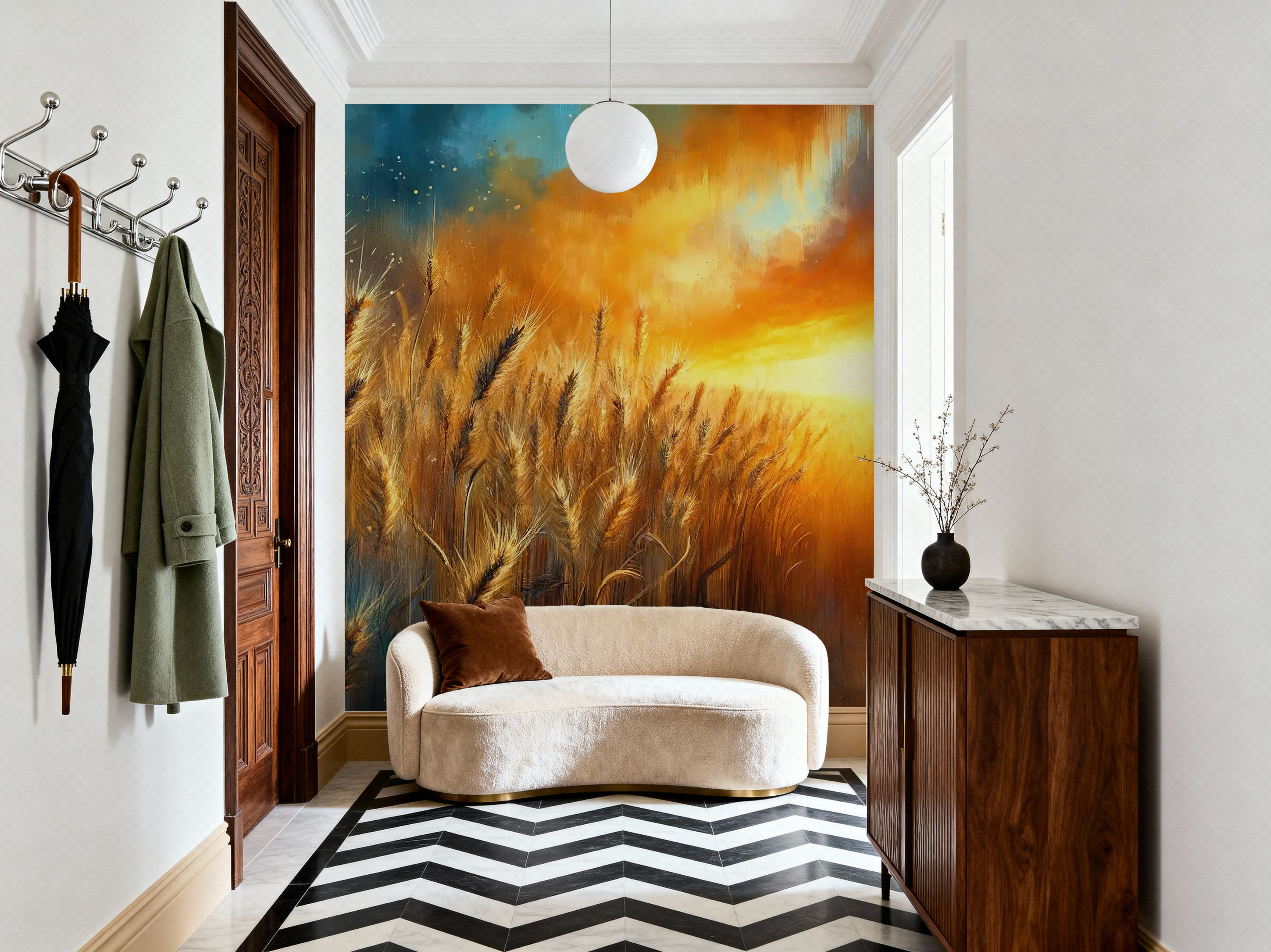 Wheat Field at a Radiant Sunset