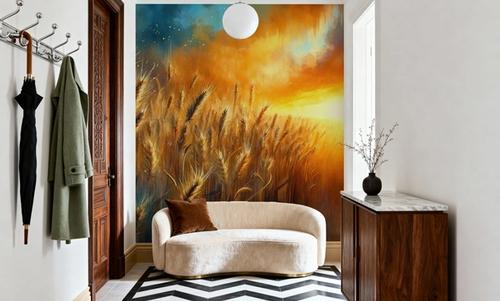 Wheat Field at a Radiant Sunset