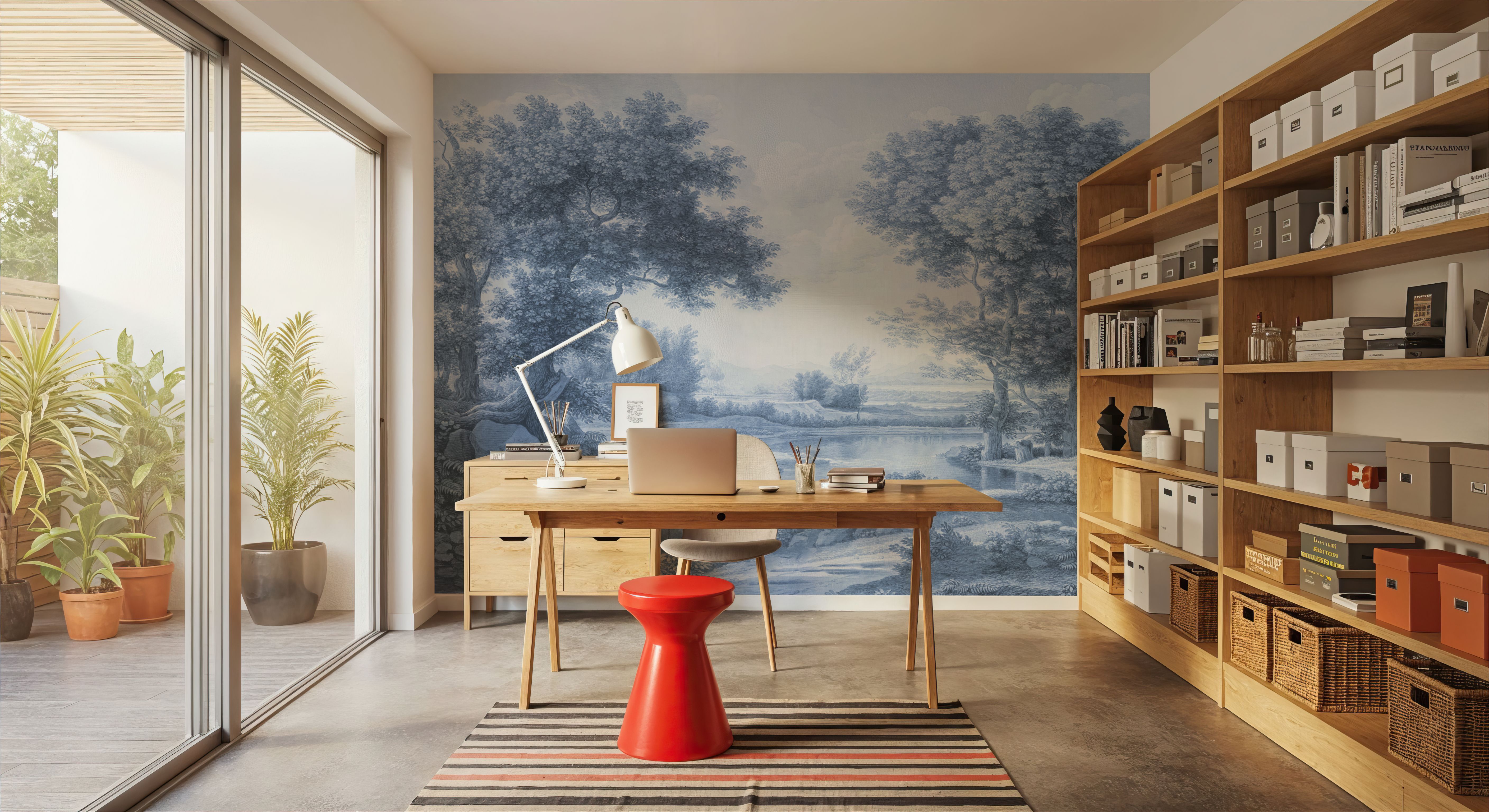 Riverbank Oak Landscape, Blues