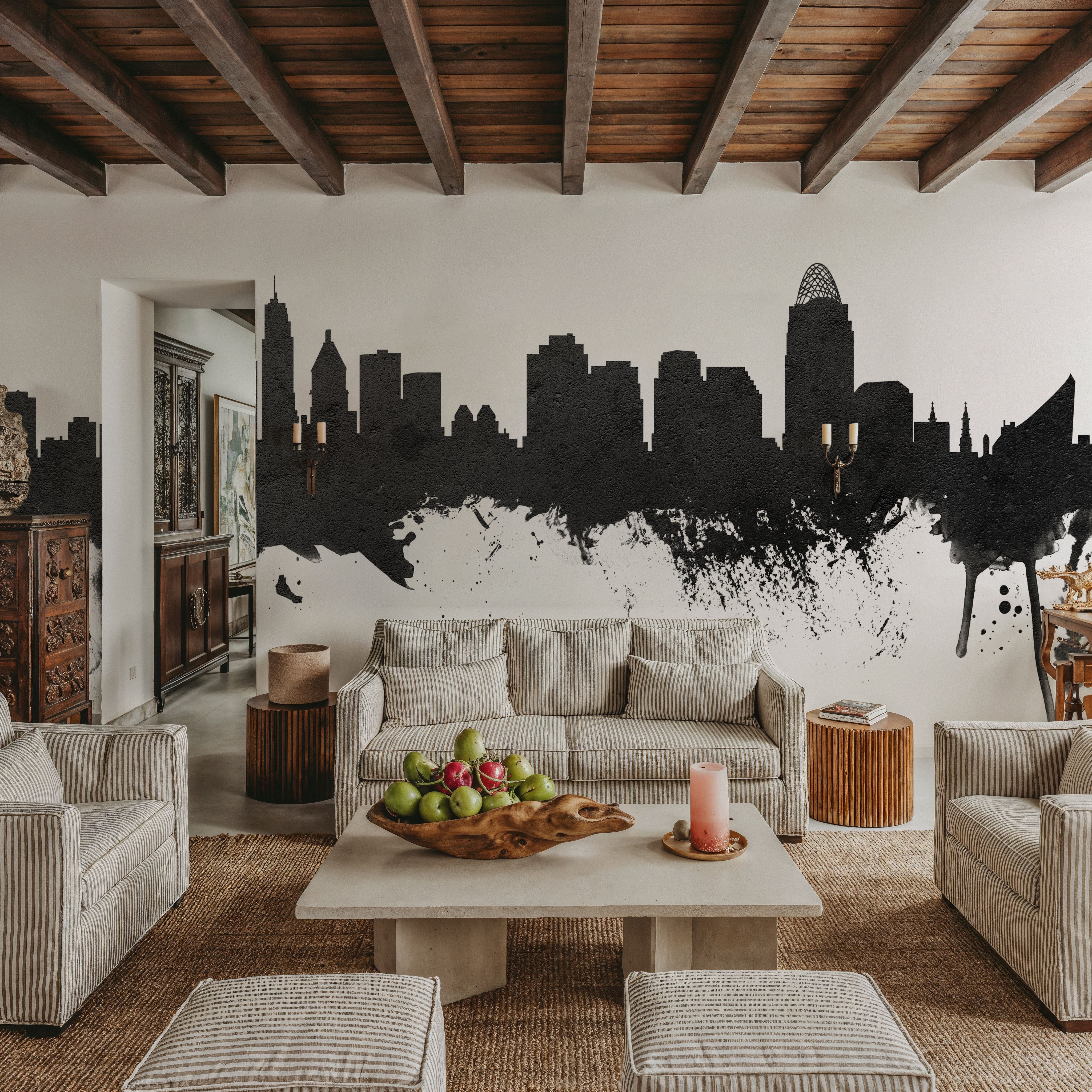 Cincinnati Ohio Skyline Black & White