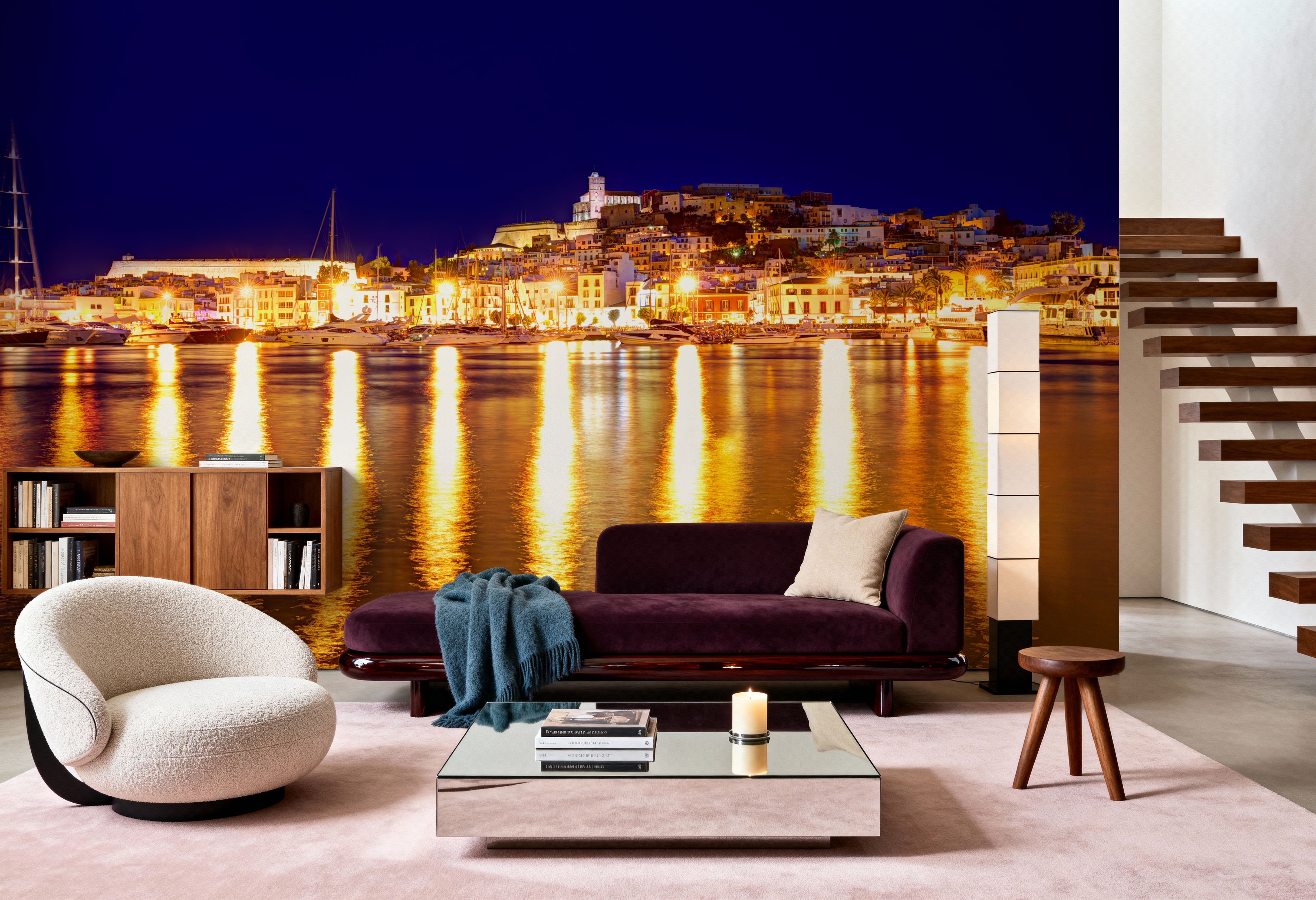 Wall Mural - Eivissa - Architecture Landscapes mural wallpaper - Yellow - Offices - Wallism US - Premium, Textured or Peel & Stick