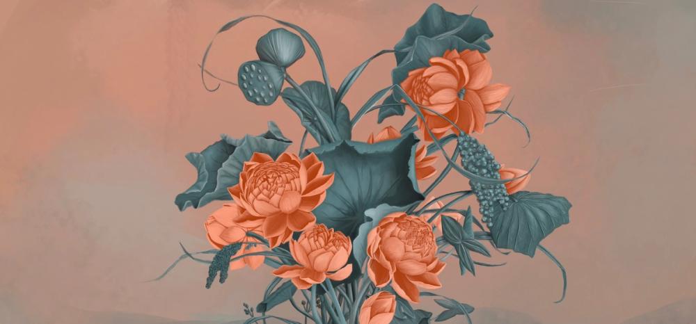 Humble Blooms - Peach and Teal