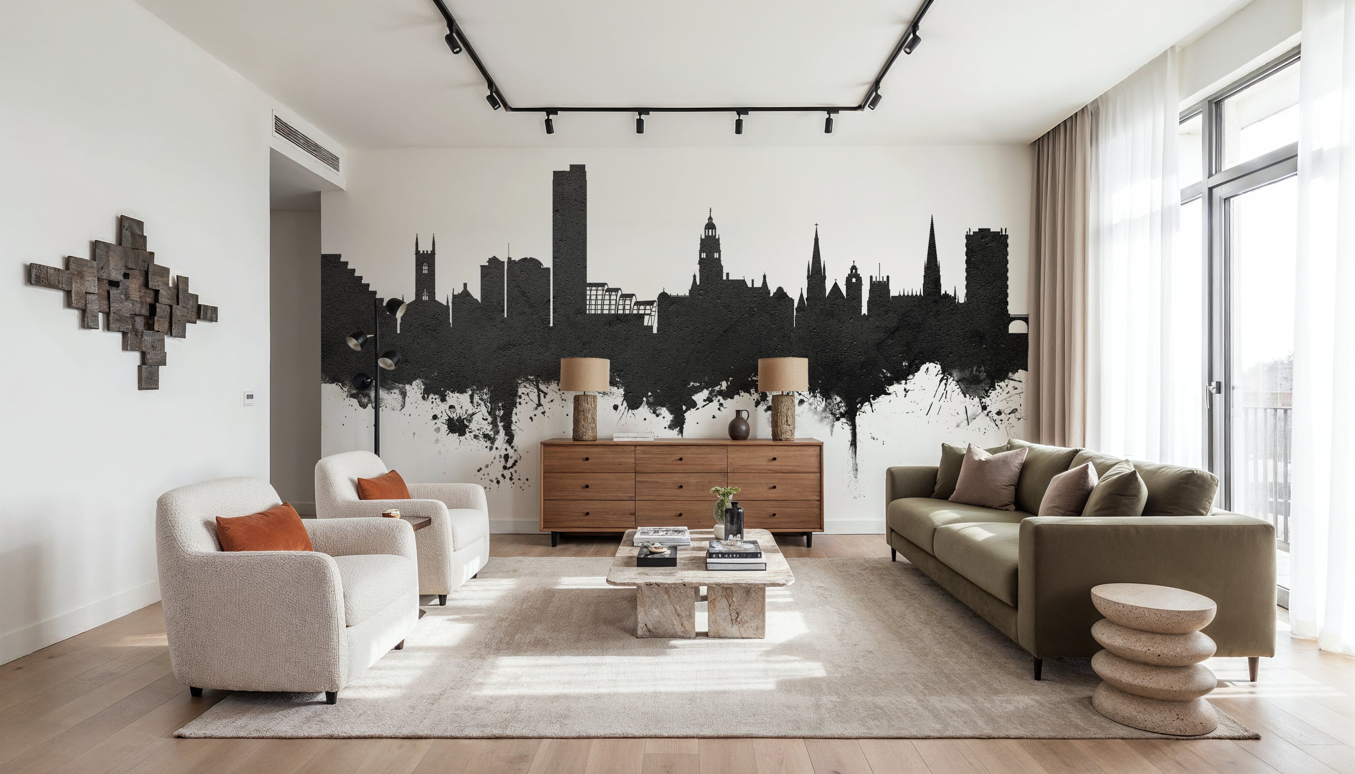 Sheffield England Skyline Black & White