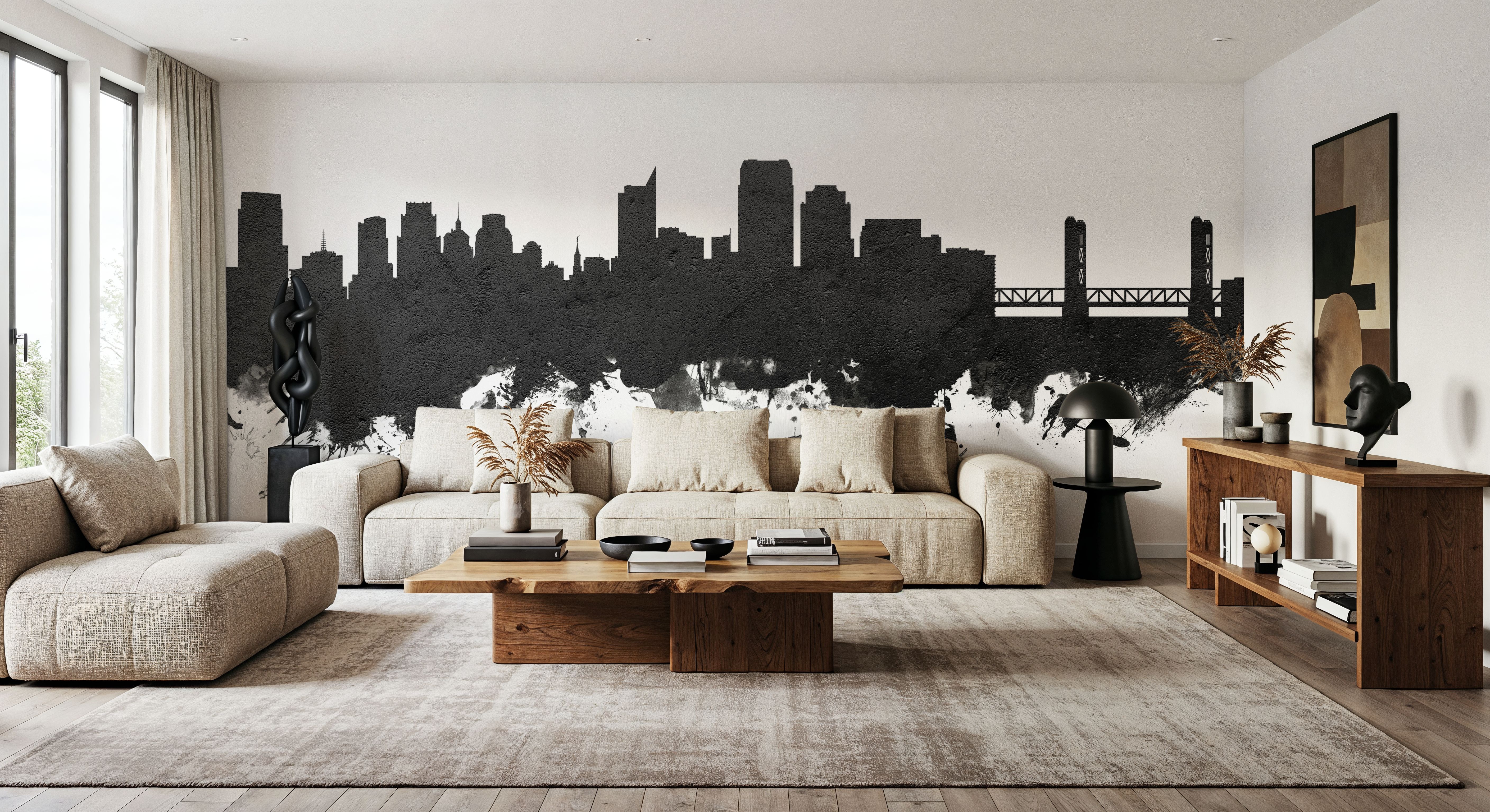 Sacramento California Skyline Black & White