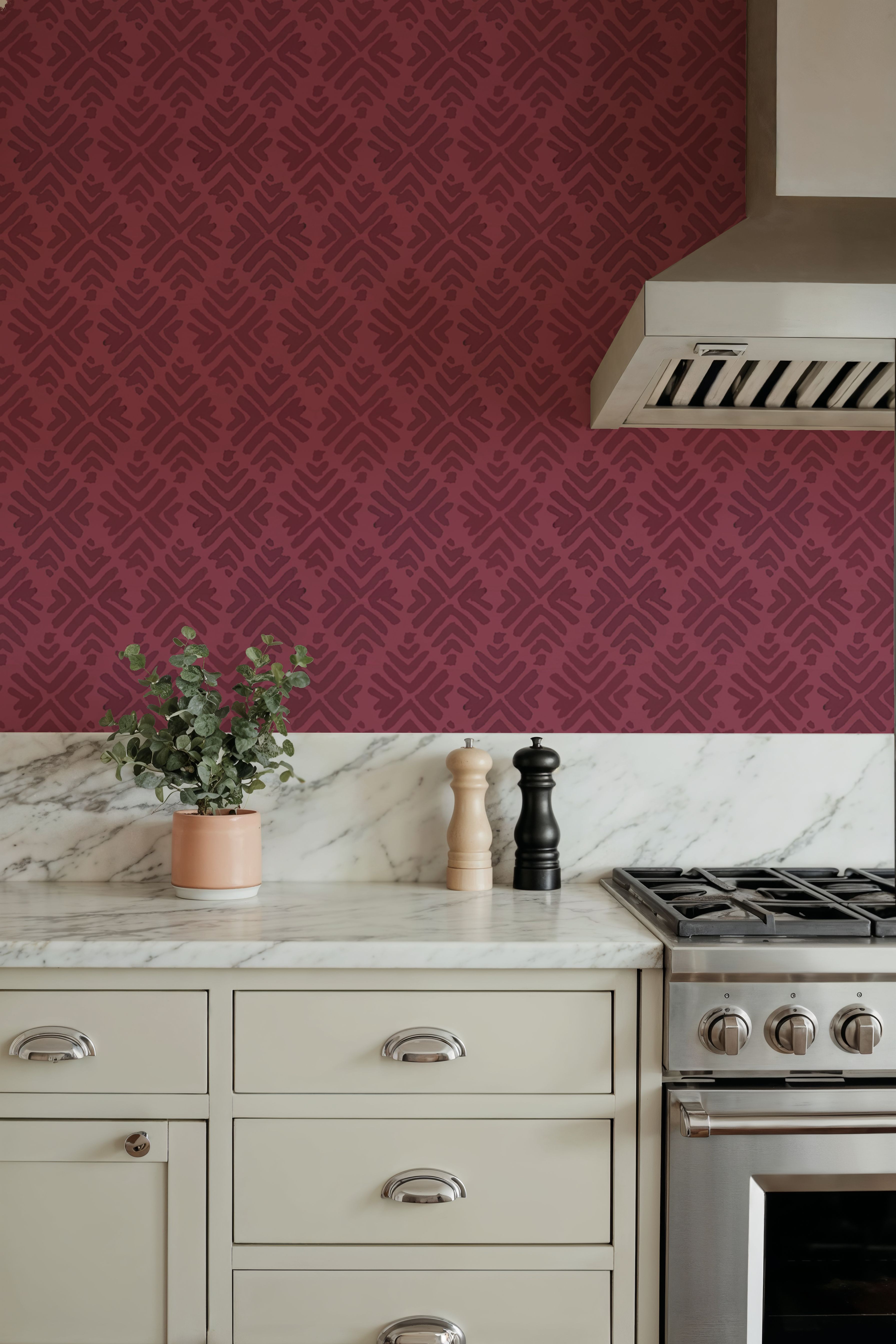 Bohemian Leaves Burgundy