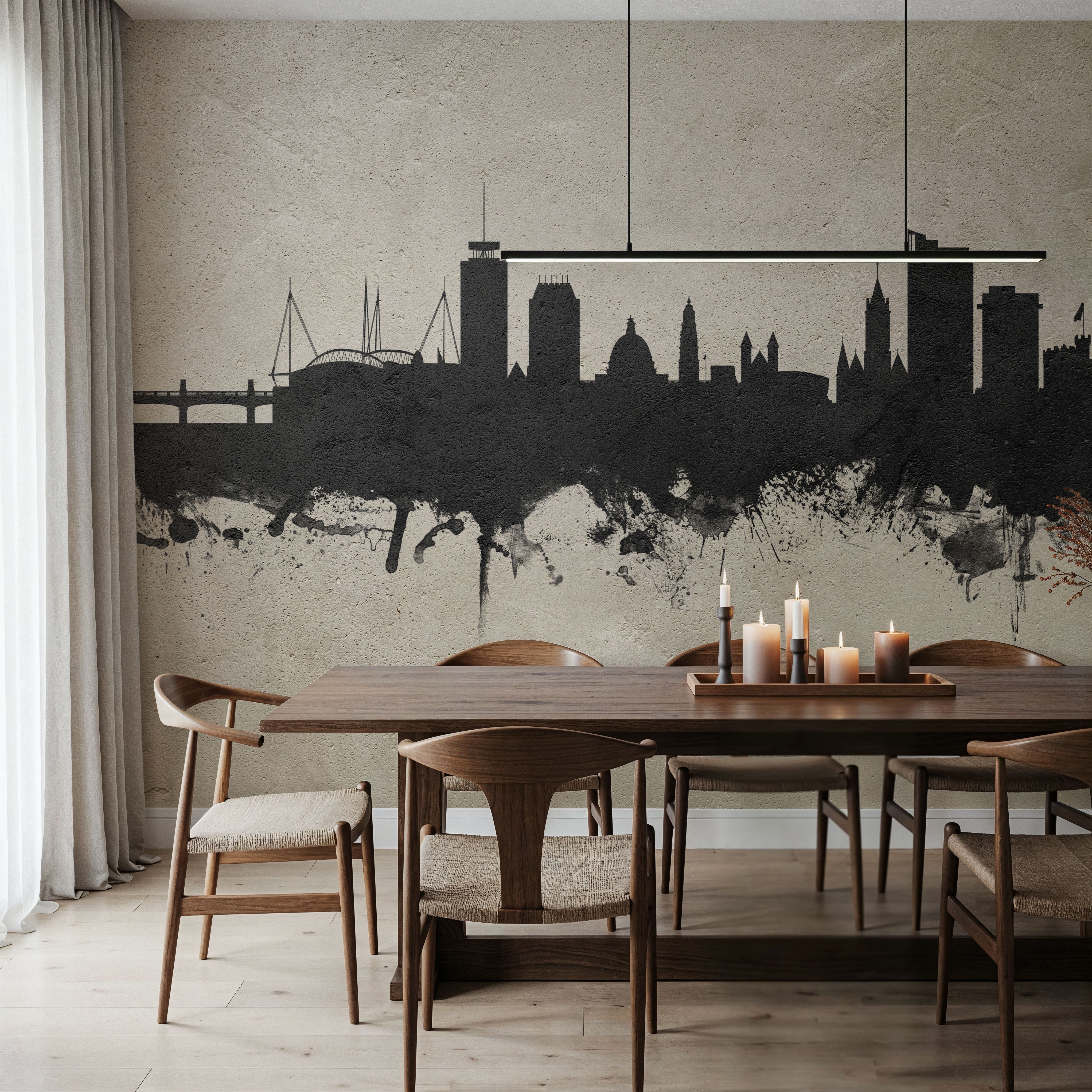 Wall Mural - Cardiff Wales Skyline Concrete - Offices - Wallism US - Premium, Textured or Peel & Stick