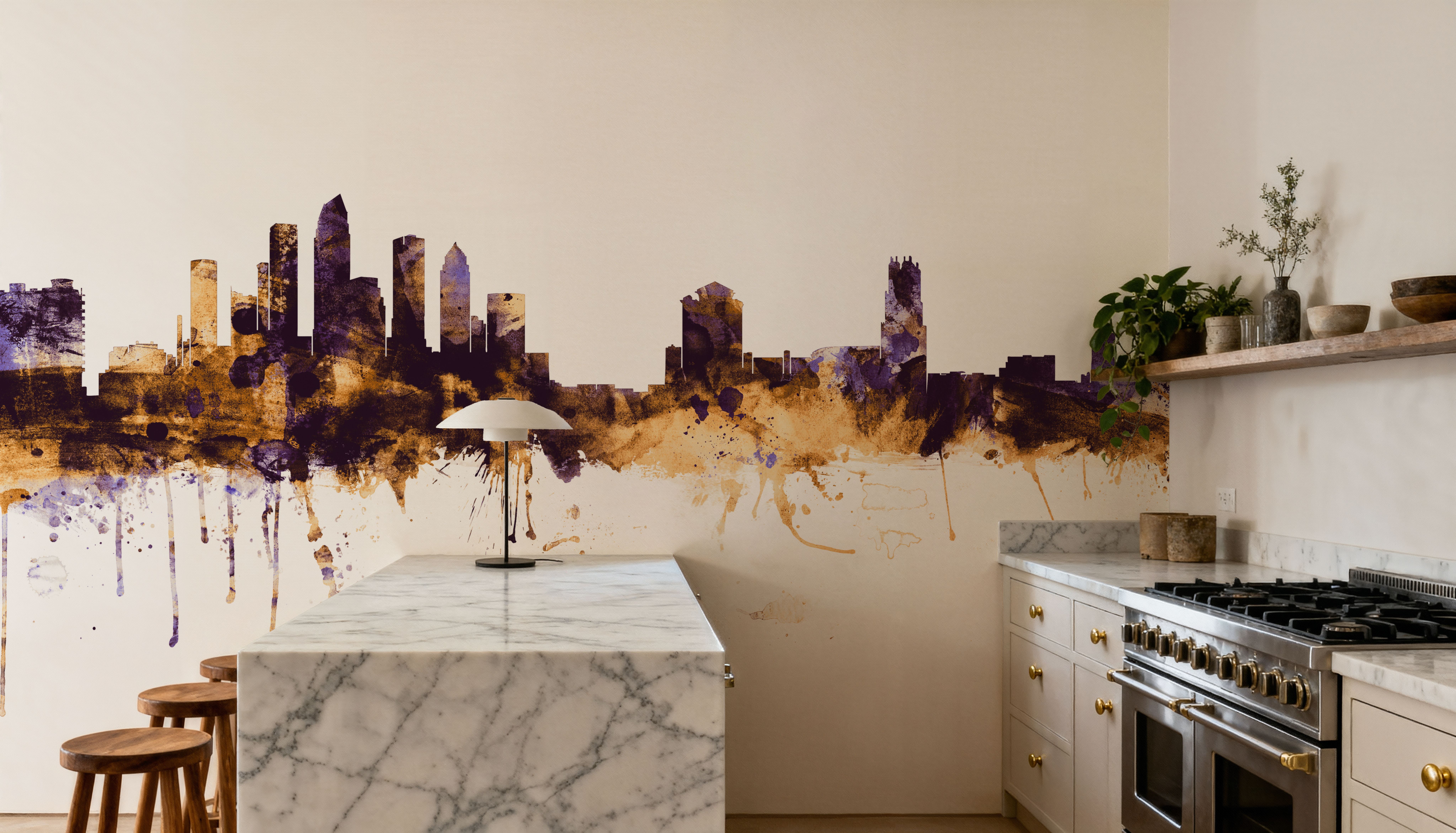 Tampa Florida Skyline Purple & Gold