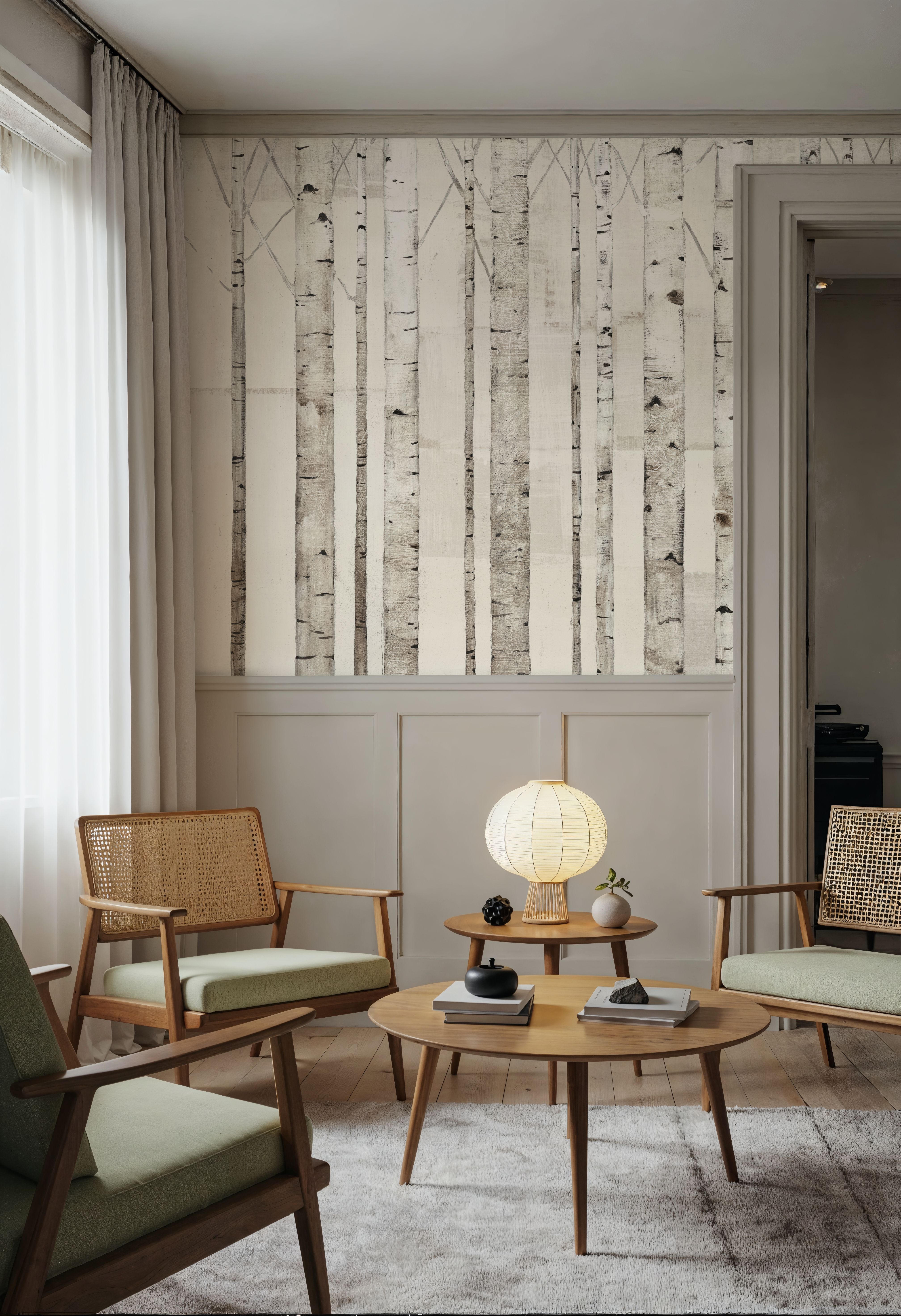 Birch Trees on White