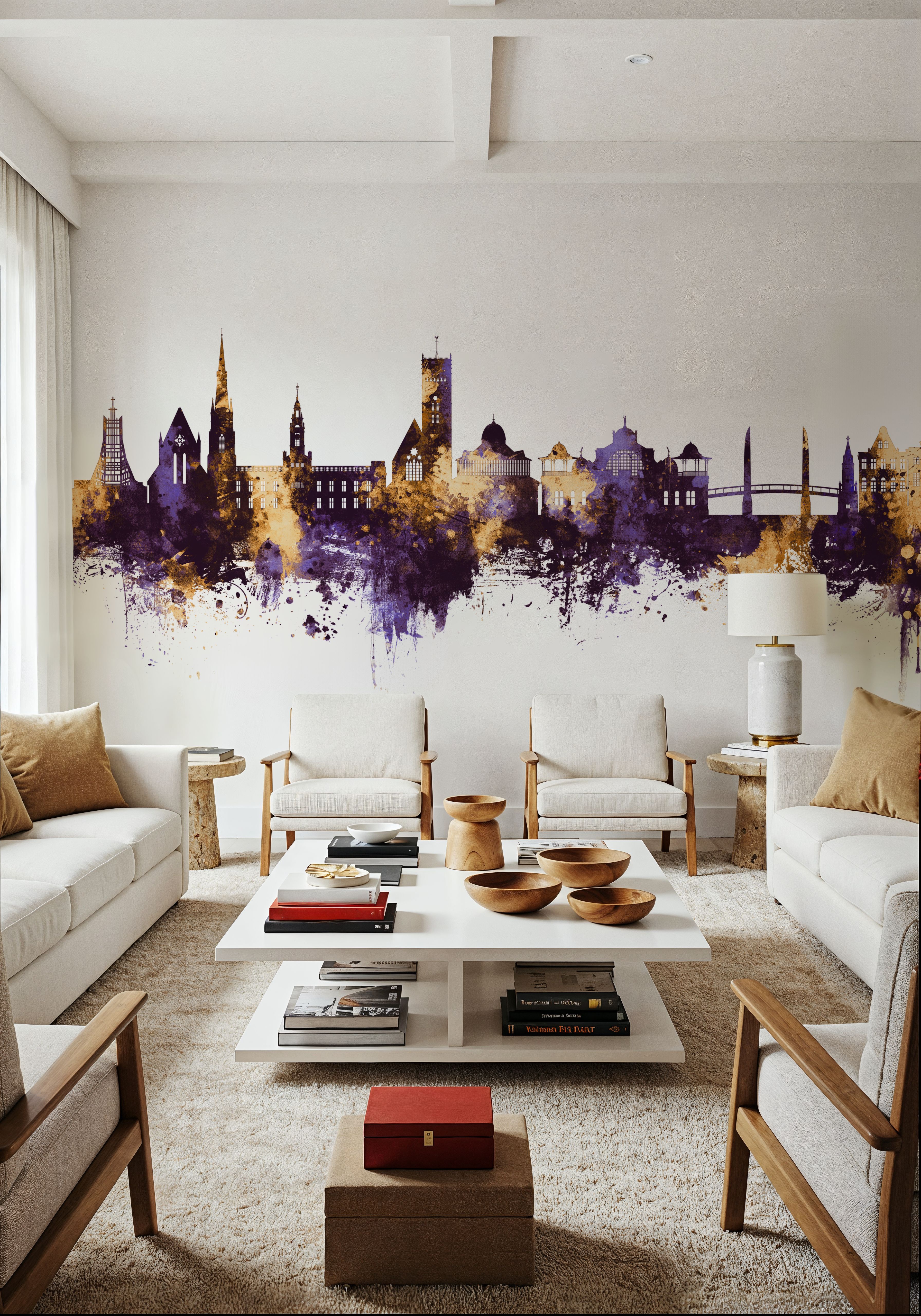 Torquay England Skyline Purple & Gold