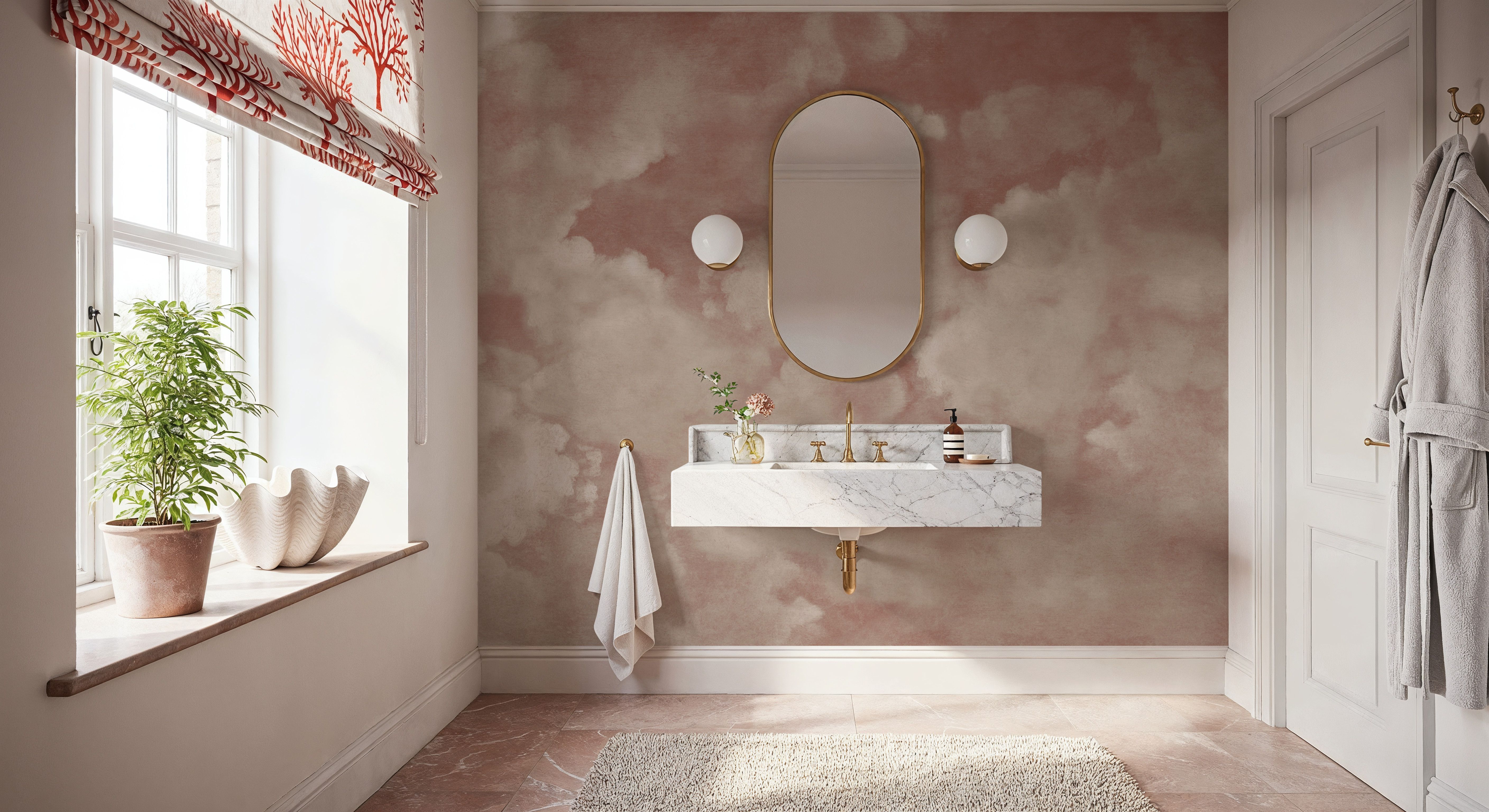 Painted Dreamy Clouds, Dusty Rose