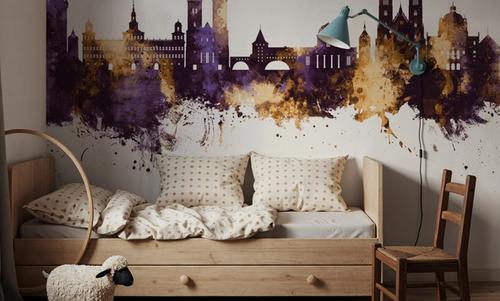 Nürnberg Germany Skyline Purple & Gold