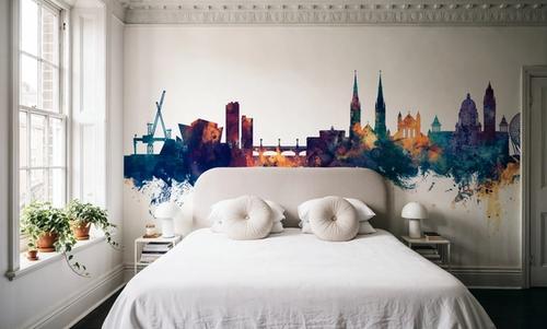 Belfast Northern Ireland Skyline Blue & Bronze