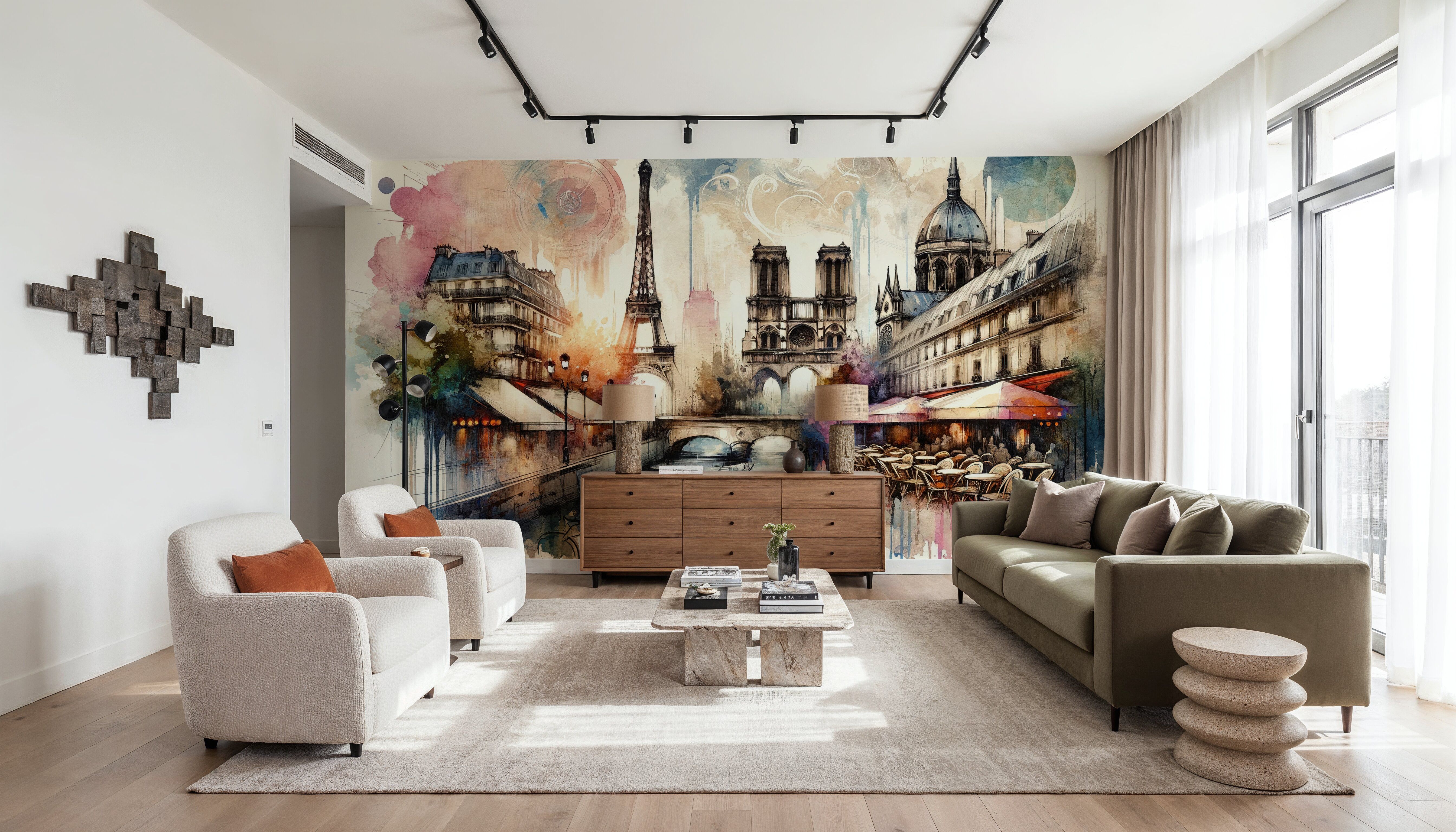 Watercolor Abstract Paris