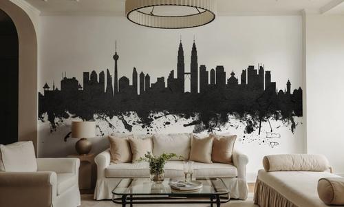 Kuala Lumpur Skyline Black & White