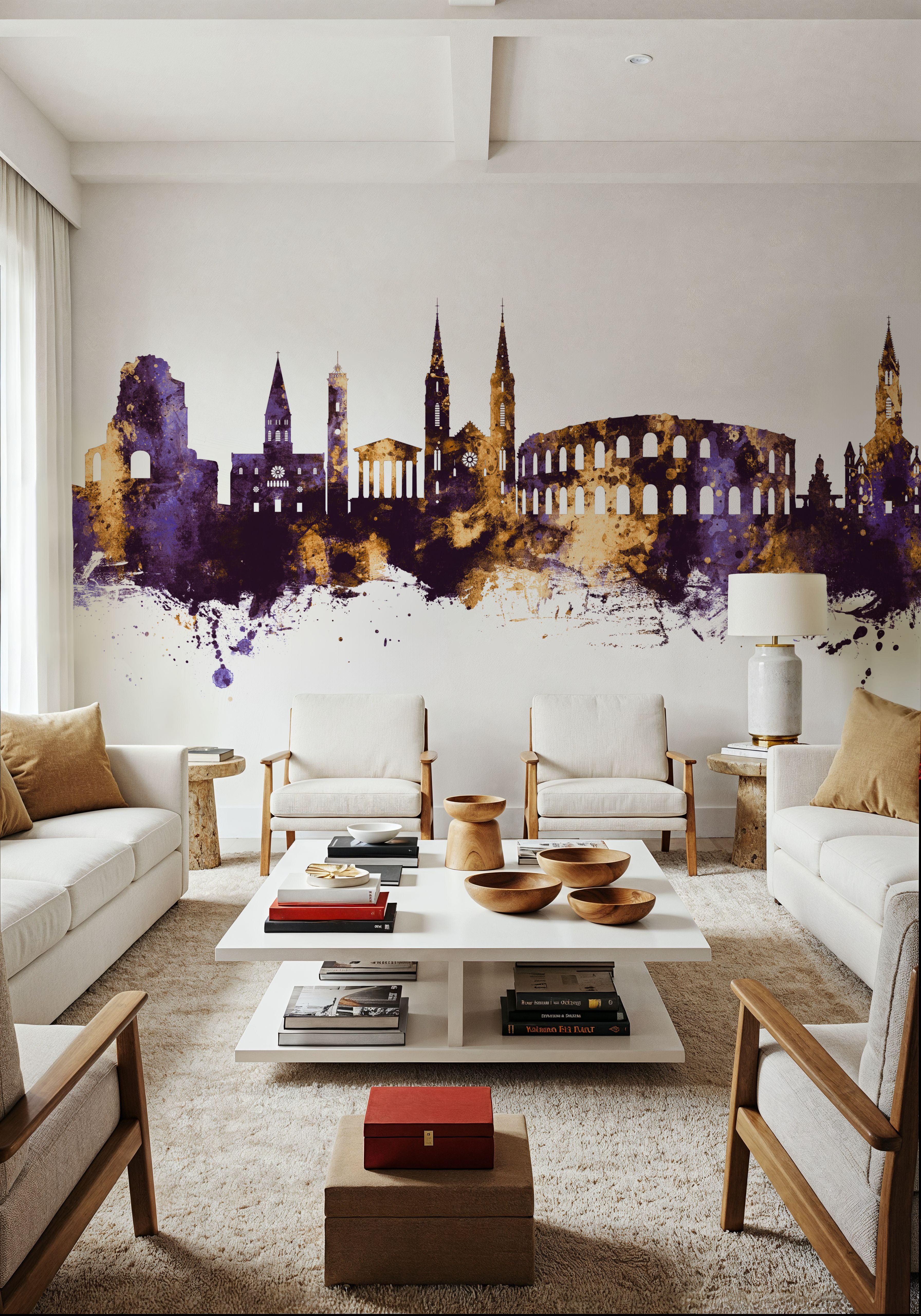 Nîmes France Skyline Purple & Gold