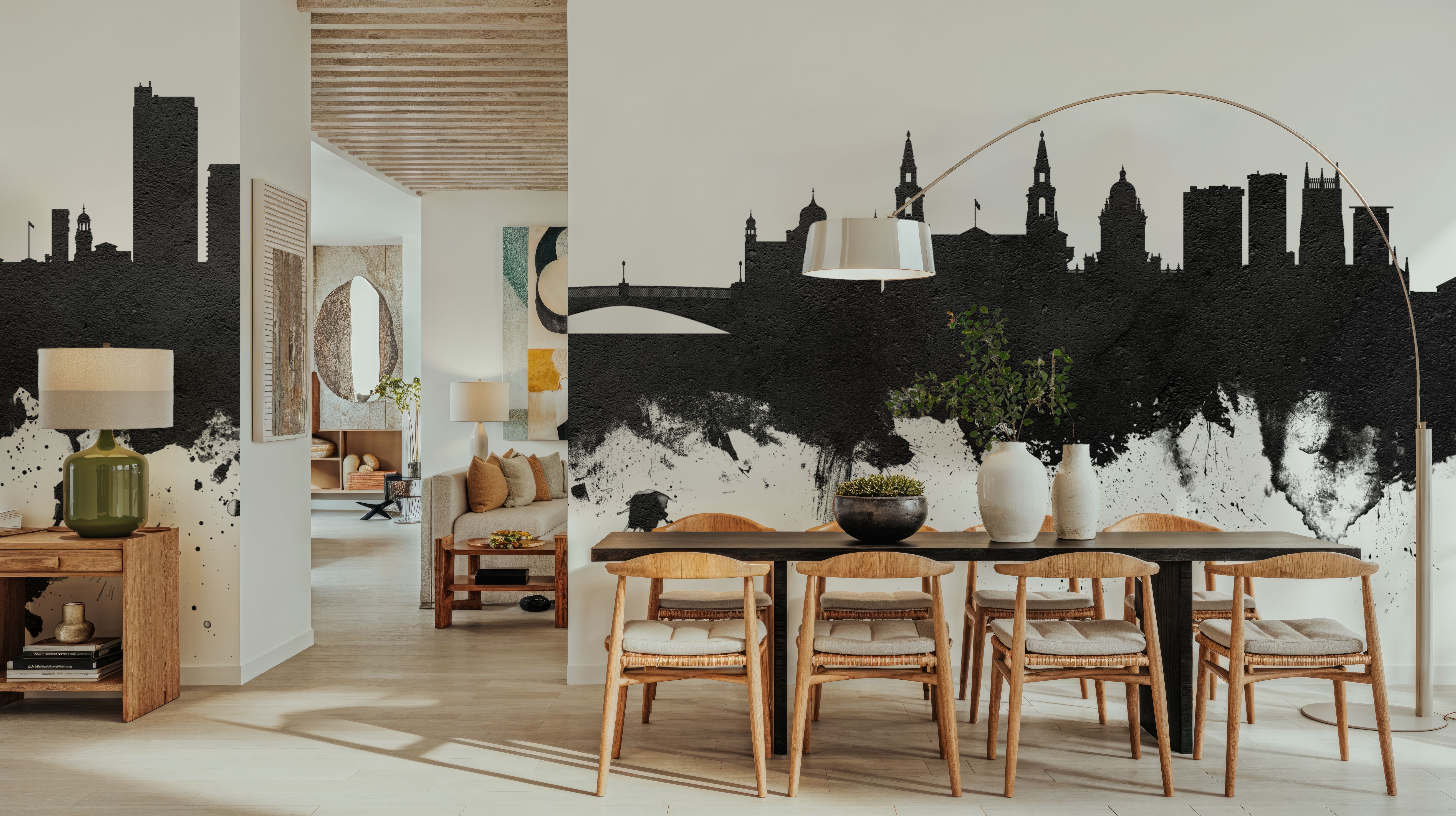 Leeds England Skyline Black & White