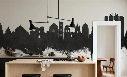 Naples Italy Skyline Black & White