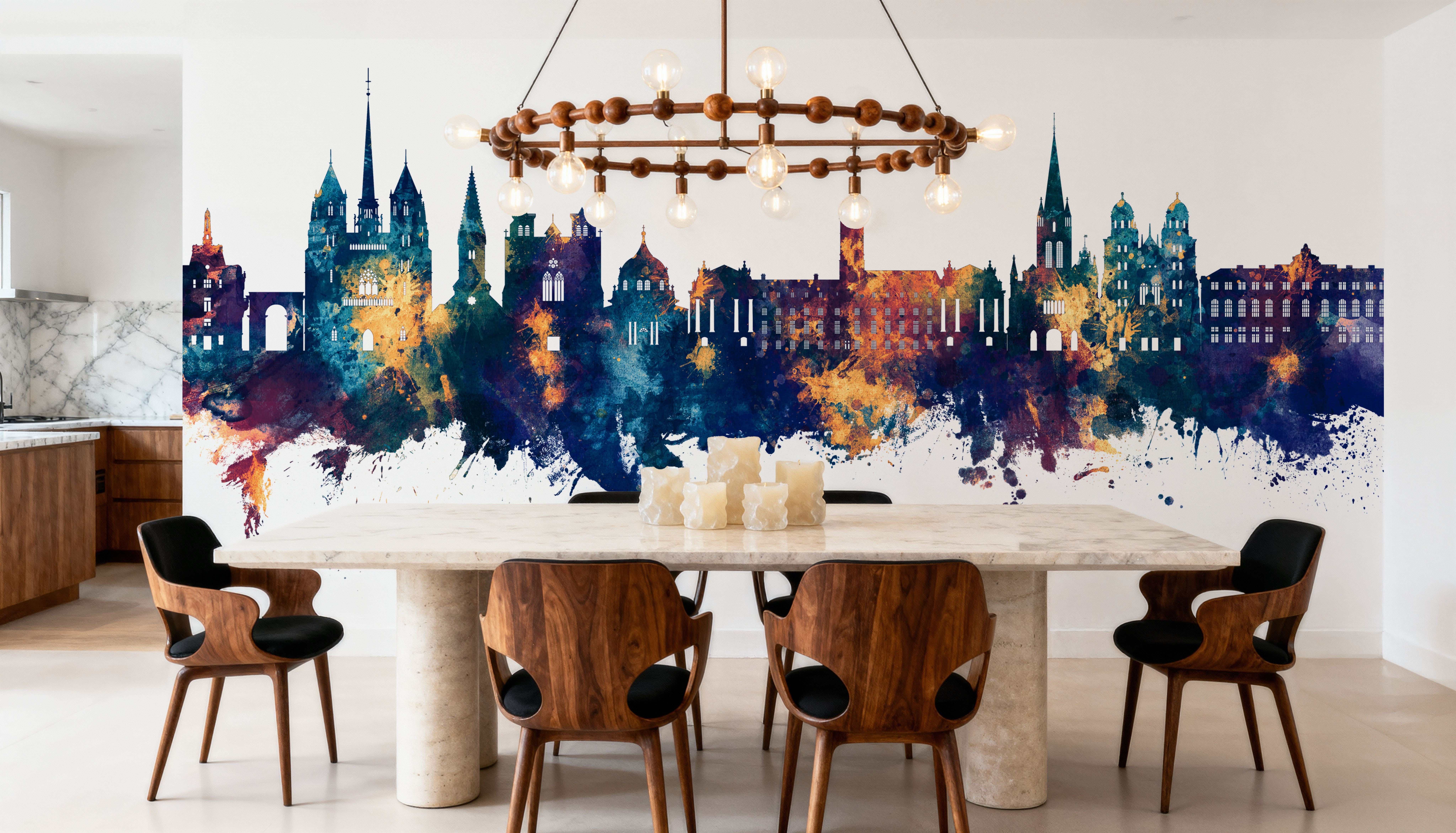 Dijon France Skyline Blue & Bronze