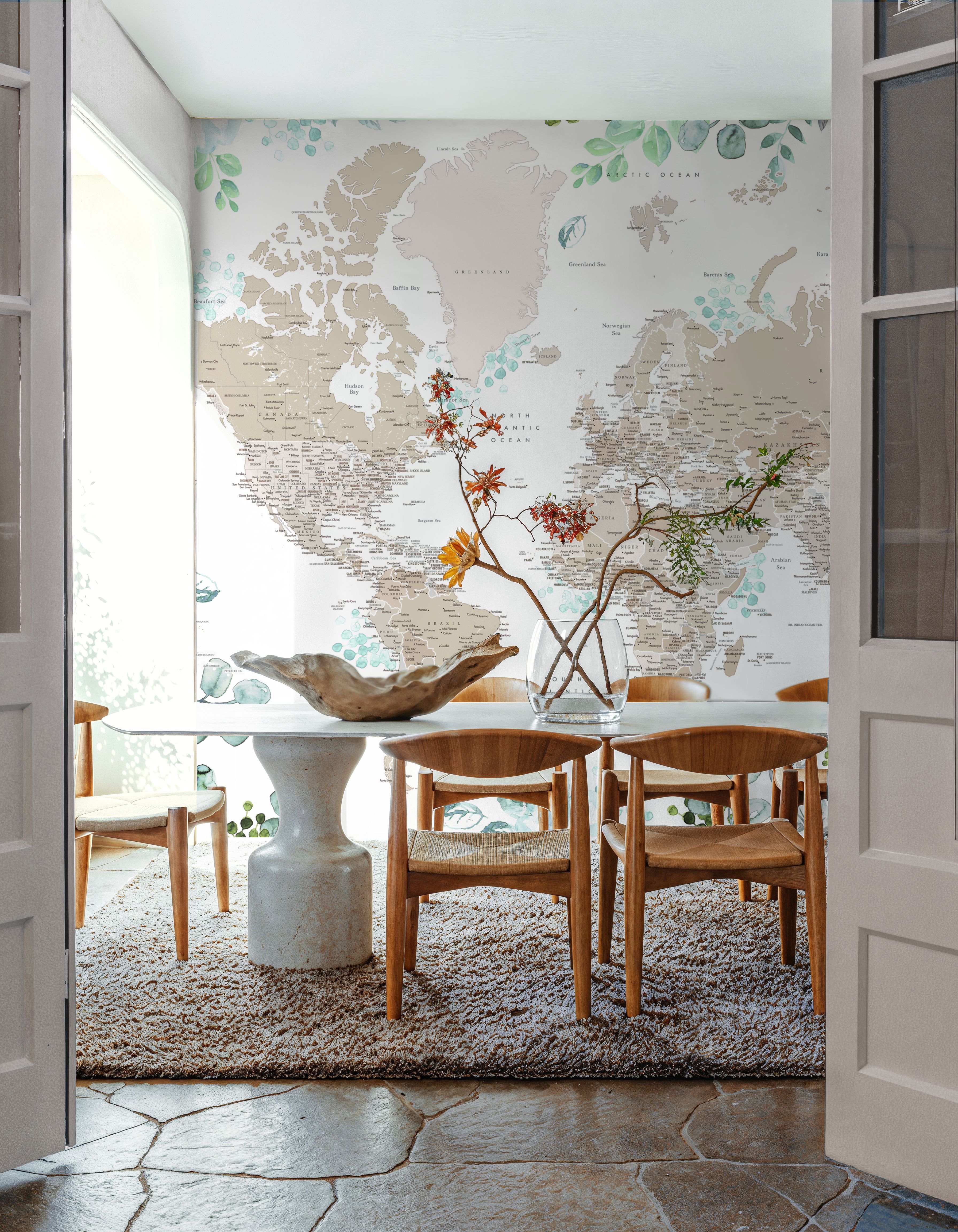 World Map Cities - Leanne