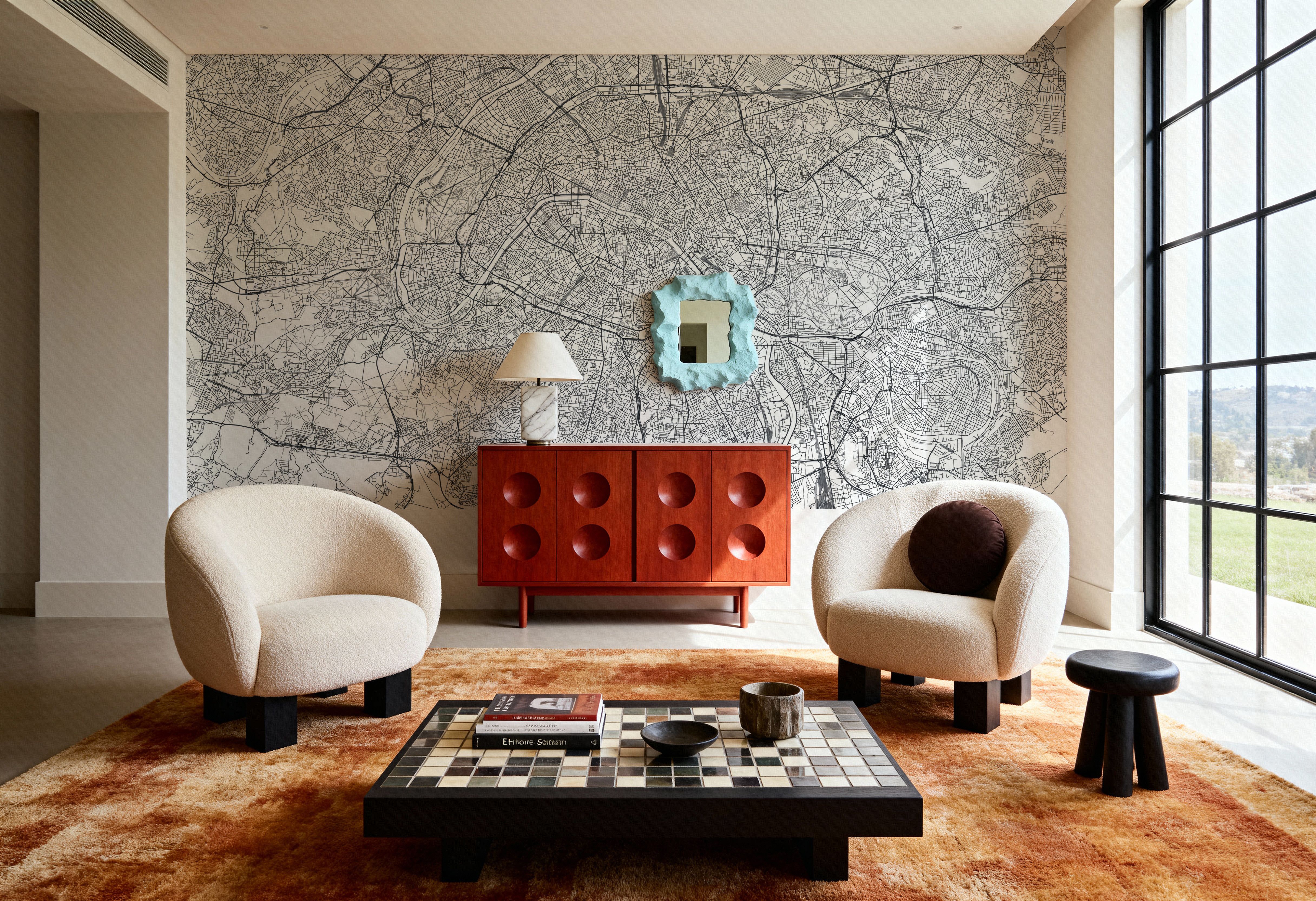 Map of Paris, Behang