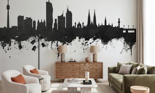 Vienna Austria Skyline Black & White