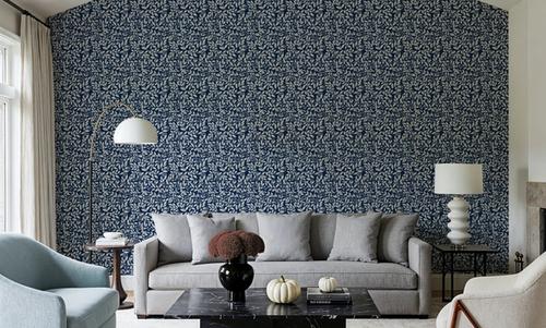 Hedge in Bloom, Indigo Blue